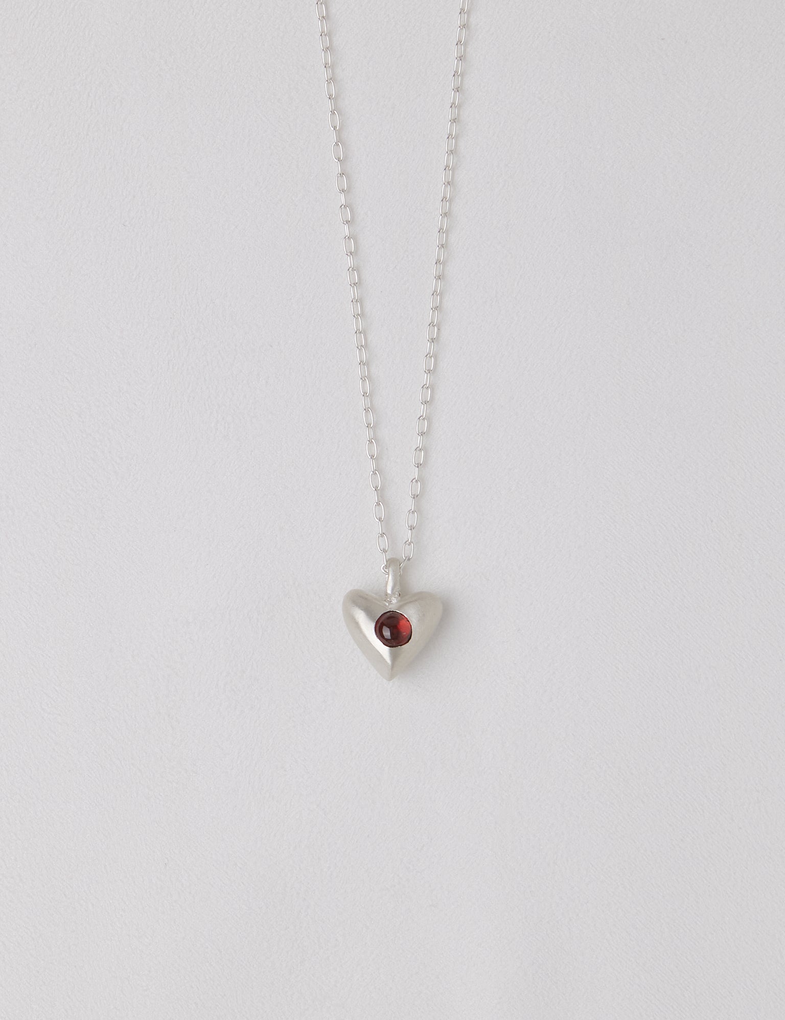 Dunton Ellerkamp American Folk Heart Pendant Garnet on Chain, curated by Shop Sommer in San Francisco.