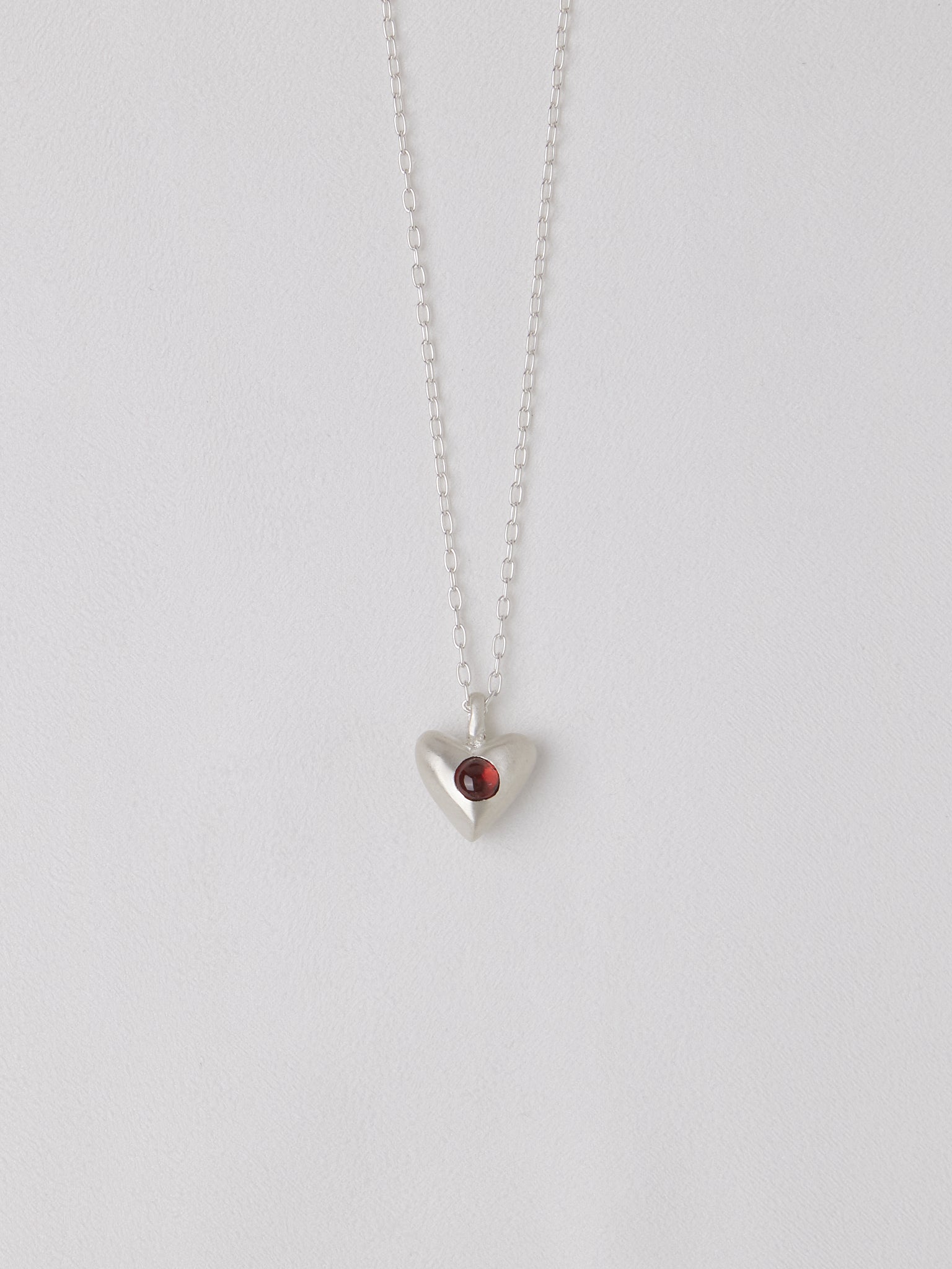 Dunton Ellerkamp American Folk Heart Pendant Garnet on Chain, curated by Shop Sommer in San Francisco.