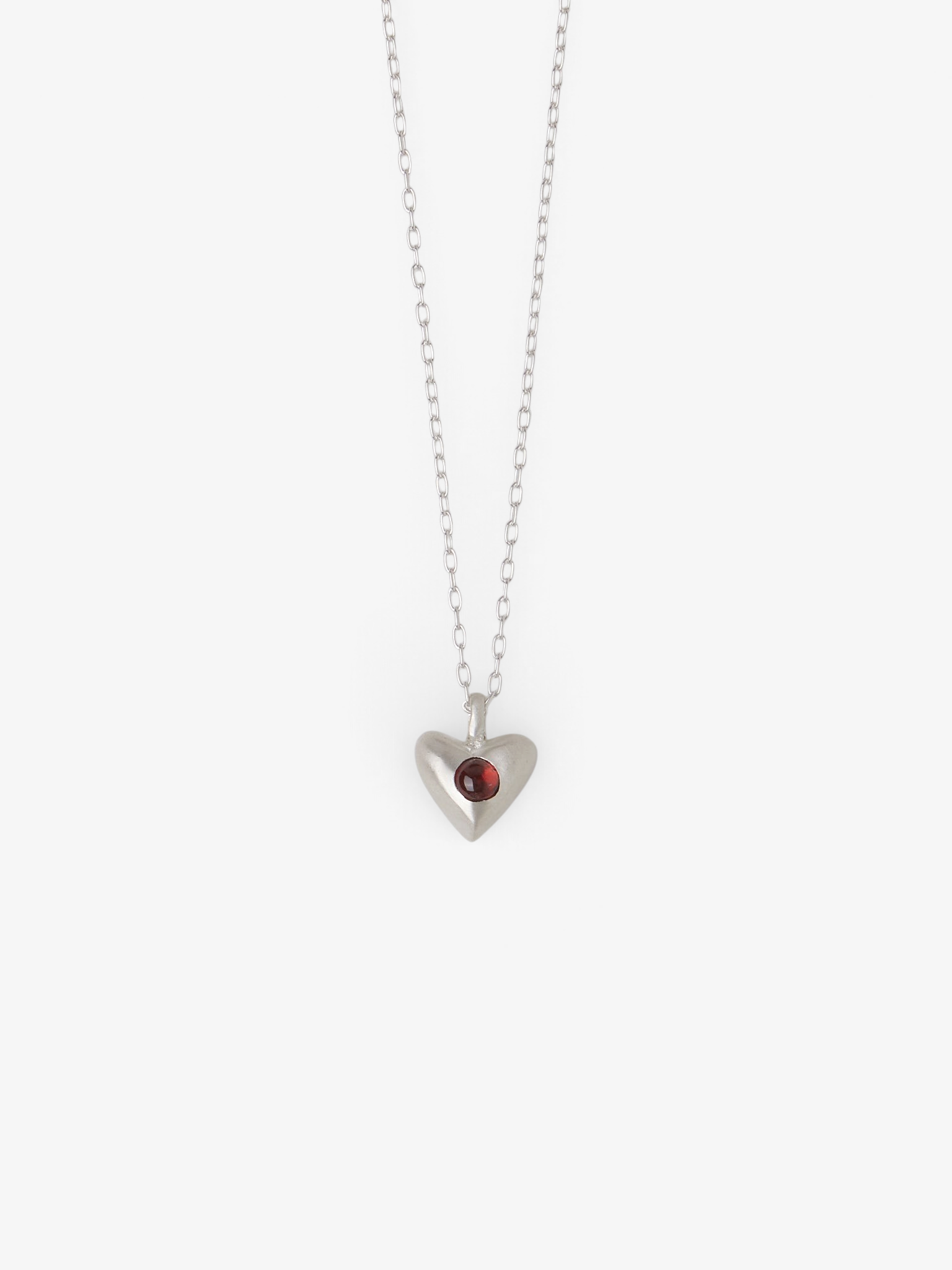 Dunton Ellerkamp American Folk Heart Pendant Garnet on Chain, curated by Shop Sommer in San Francisco.