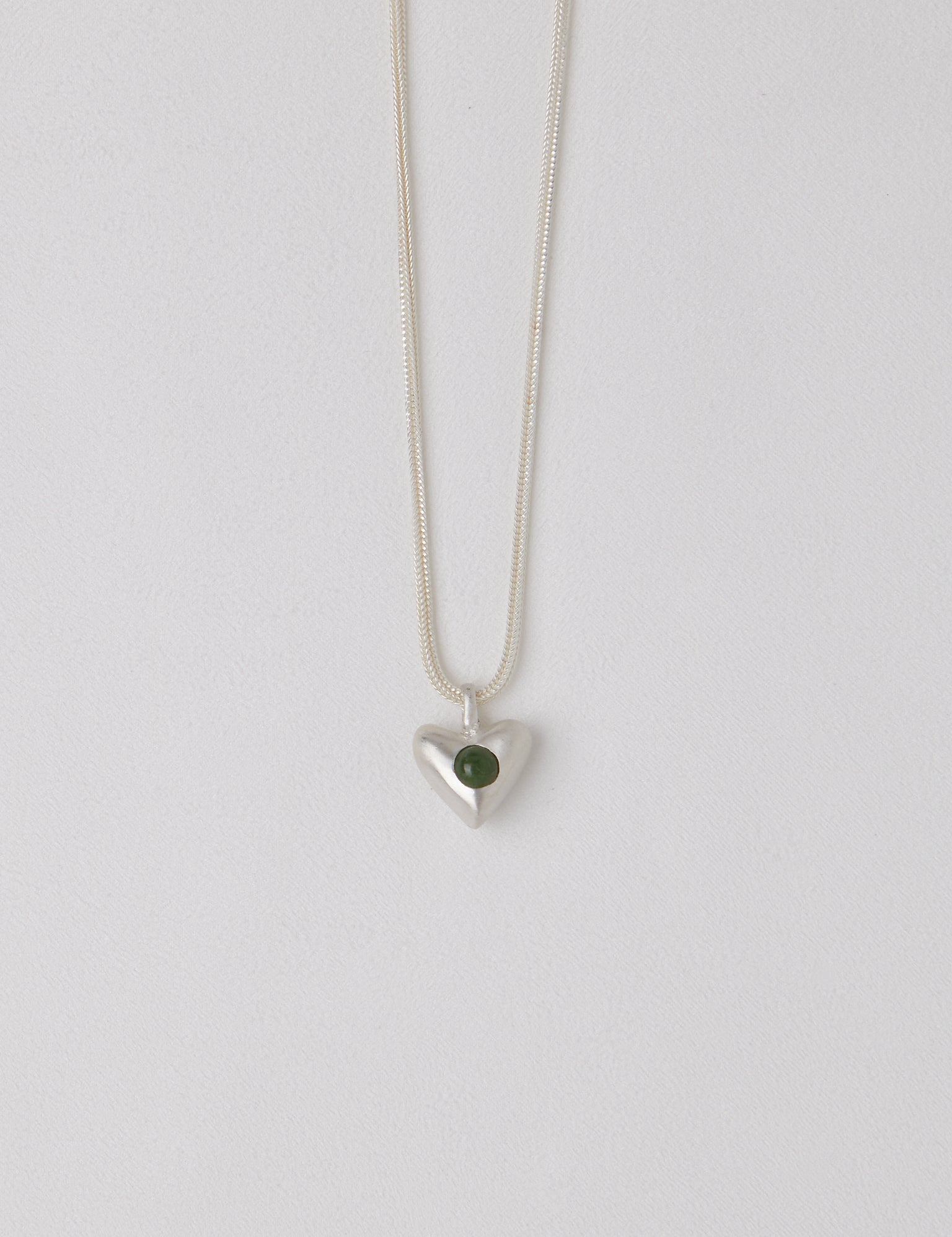 Dunton Ellerkamp American Folk Heart Pendant Jade on Chain, curated by Shop Sommer in San Francisco.