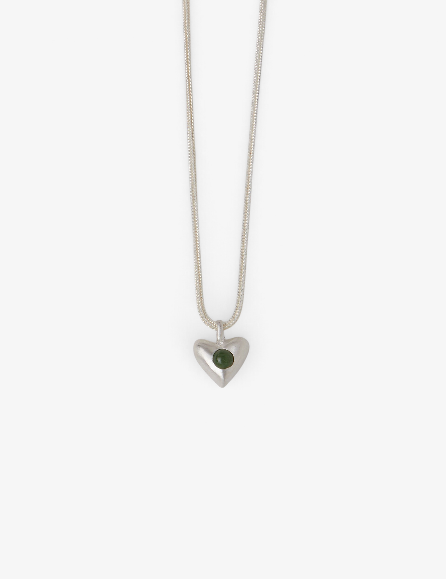 Dunton Ellerkamp American Folk Heart Pendant Jade on Chain, curated by Shop Sommer in San Francisco.