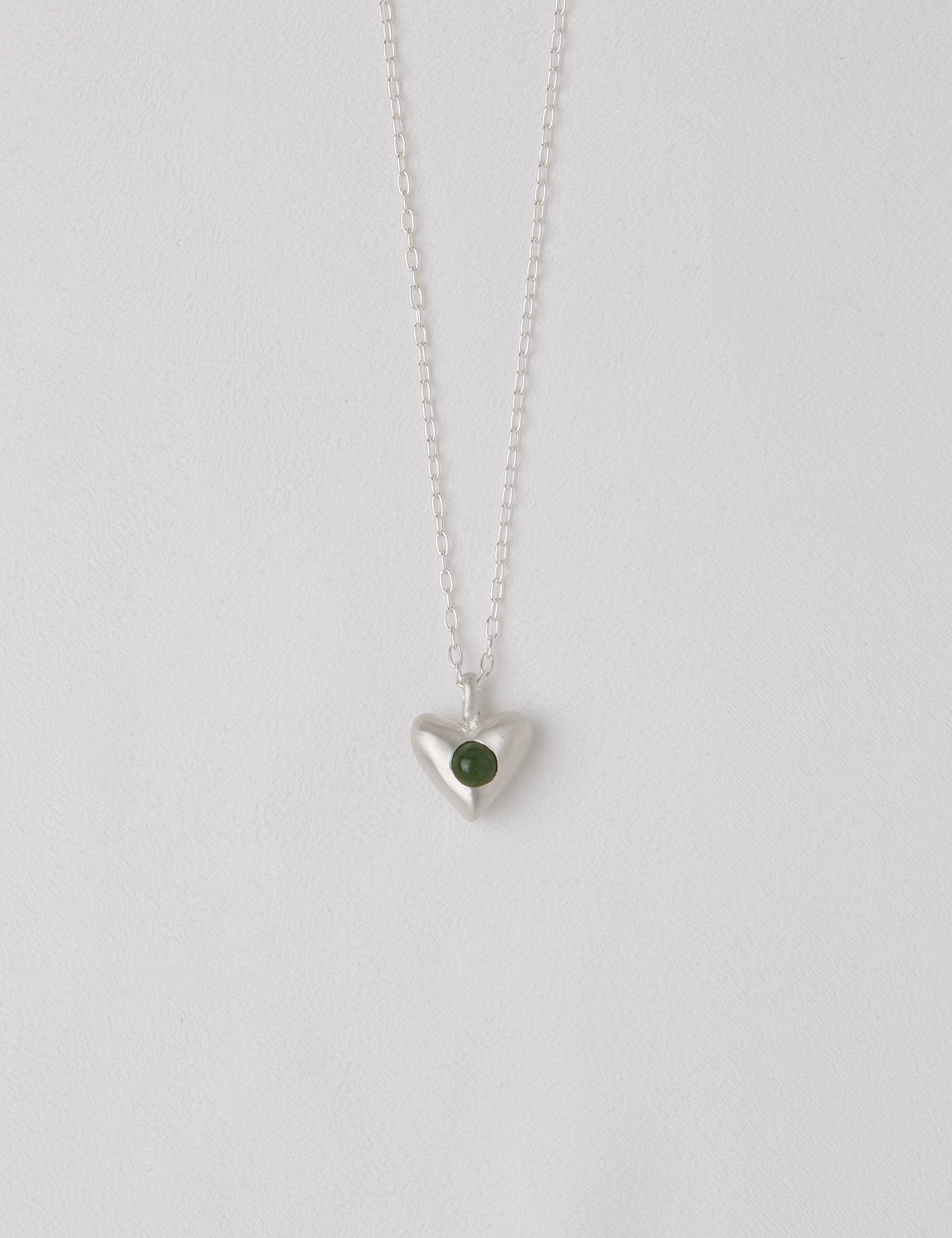 Dunton Ellerkamp American Folk Heart Pendant Jade on Chain, curated by Shop Sommer in San Francisco.