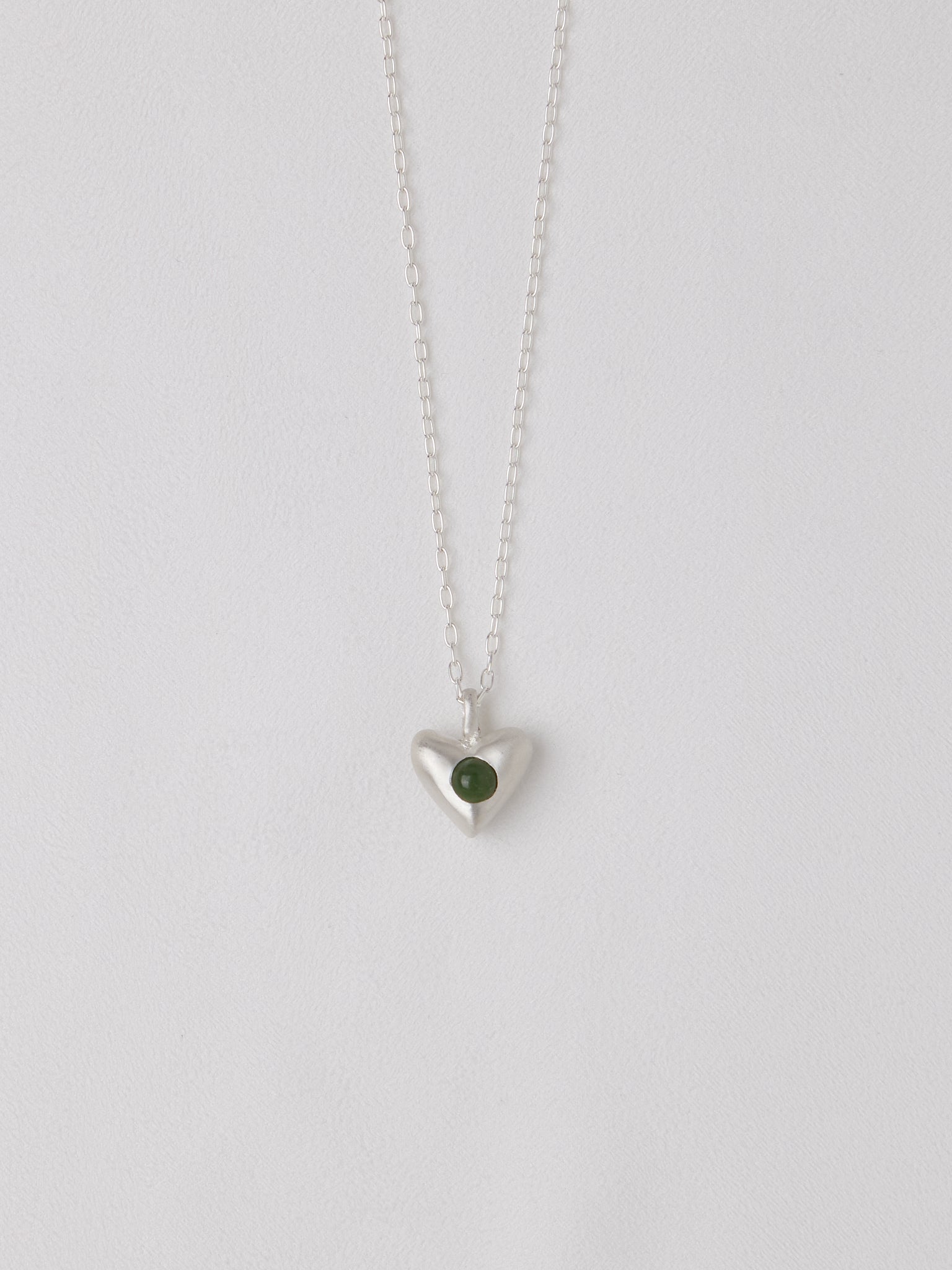 Dunton Ellerkamp American Folk Heart Pendant Jade on Chain, curated by Shop Sommer in San Francisco.