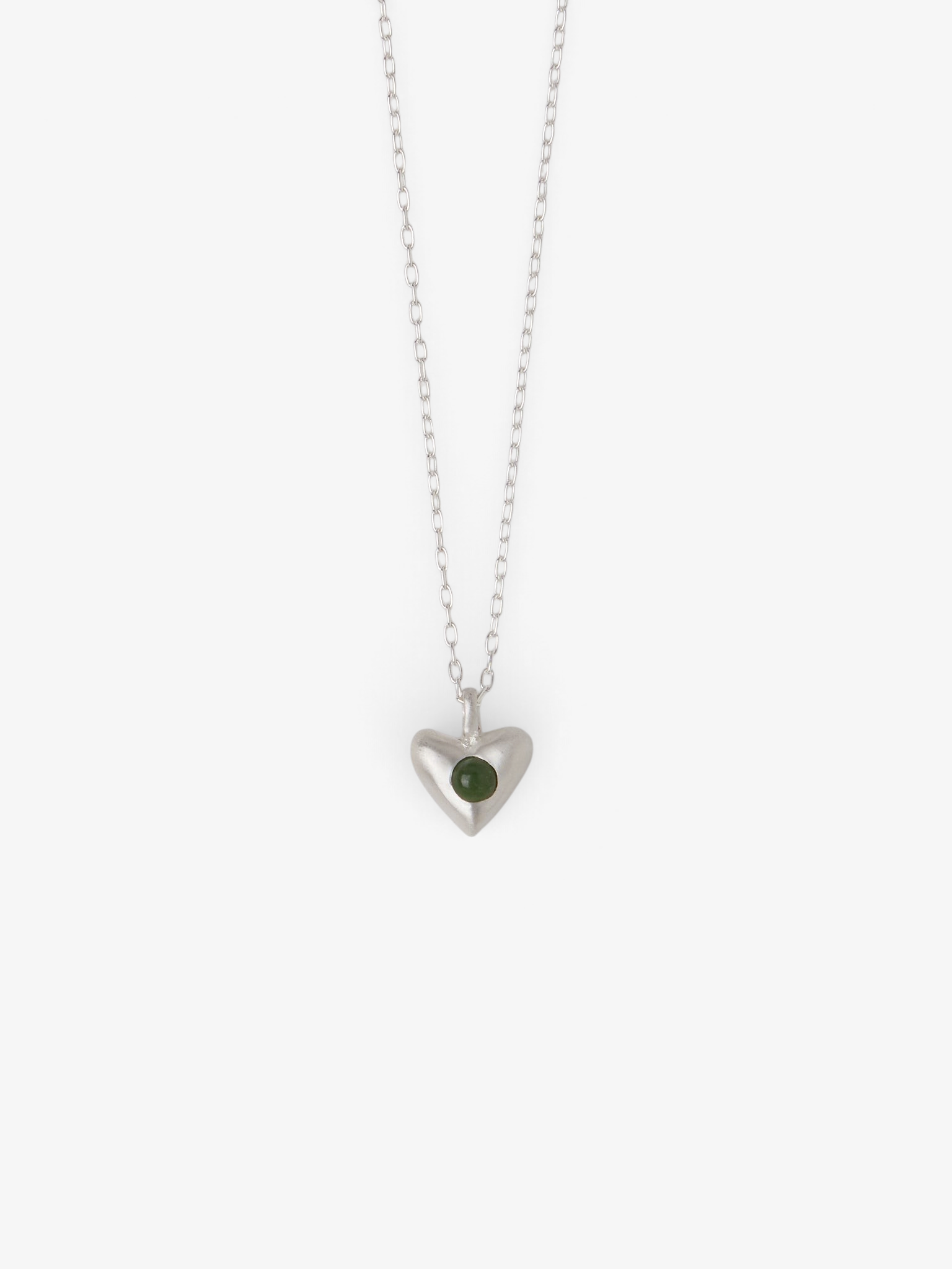 Dunton Ellerkamp American Folk Heart Pendant Jade on Chain, curated by Shop Sommer in San Francisco.
