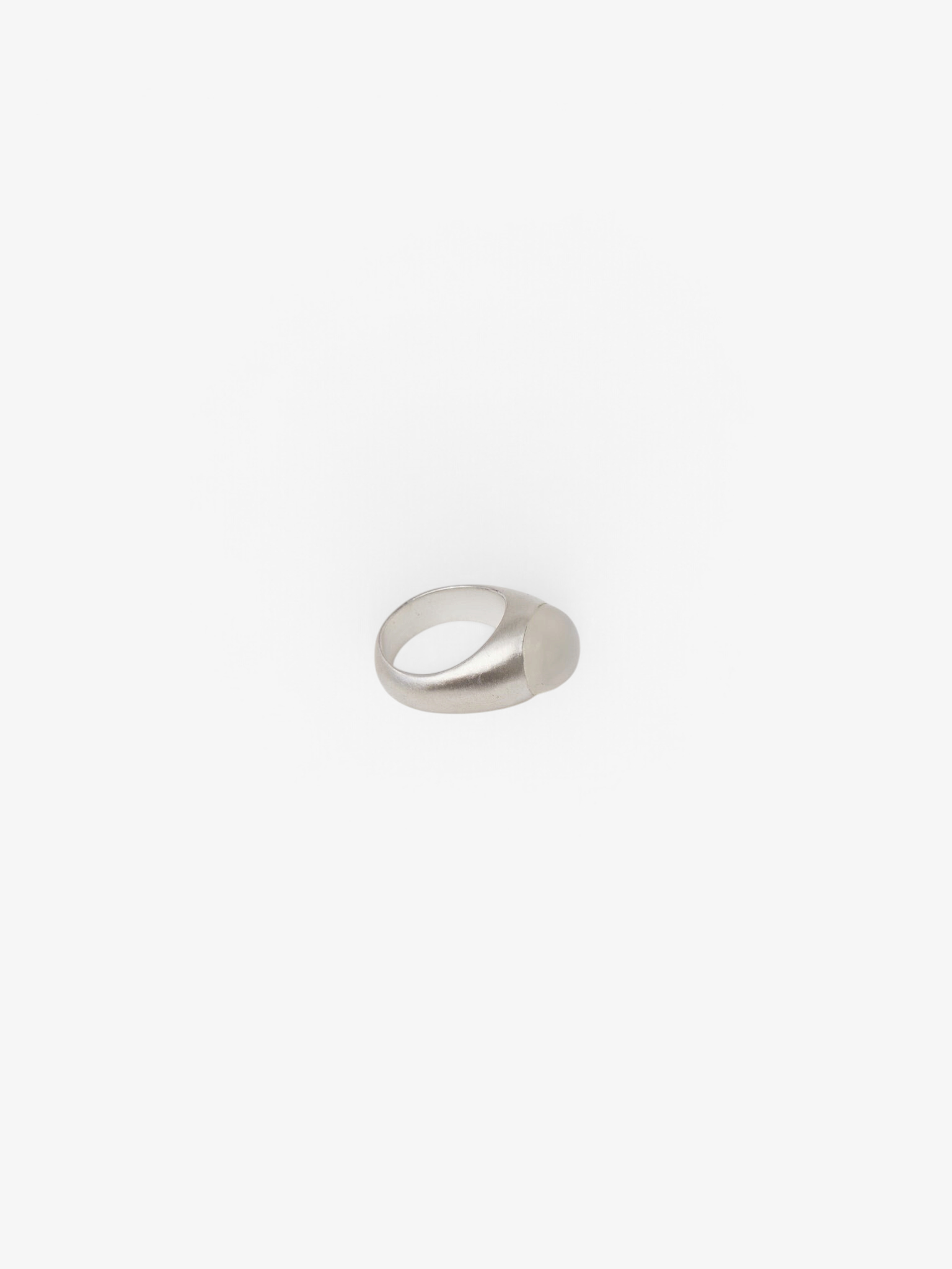 Sommer Dunton Ellerkamp sterling silver boulder moonstone ring with a hand-carved matte finish.