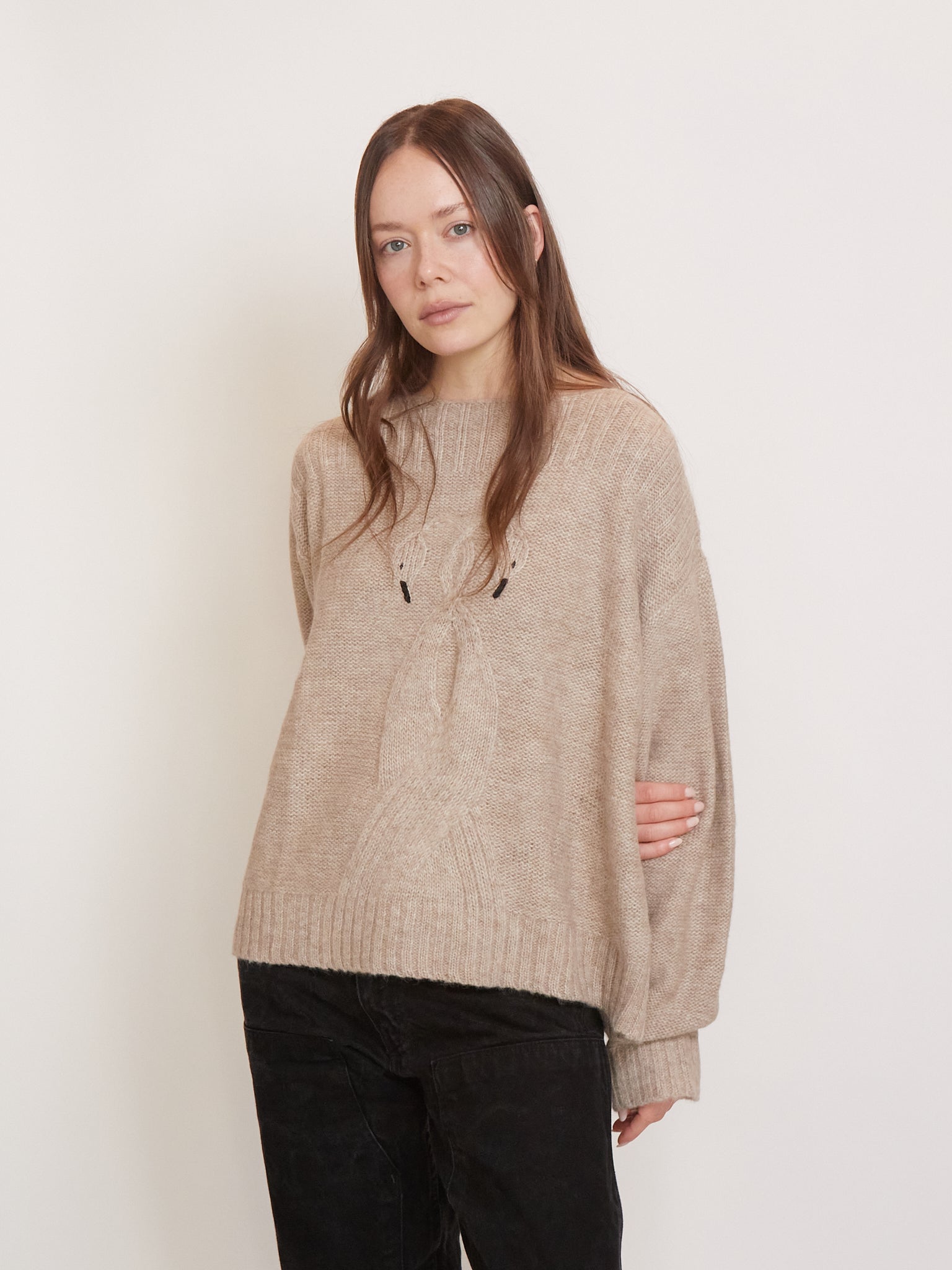 Swan Cable Knit Sweater