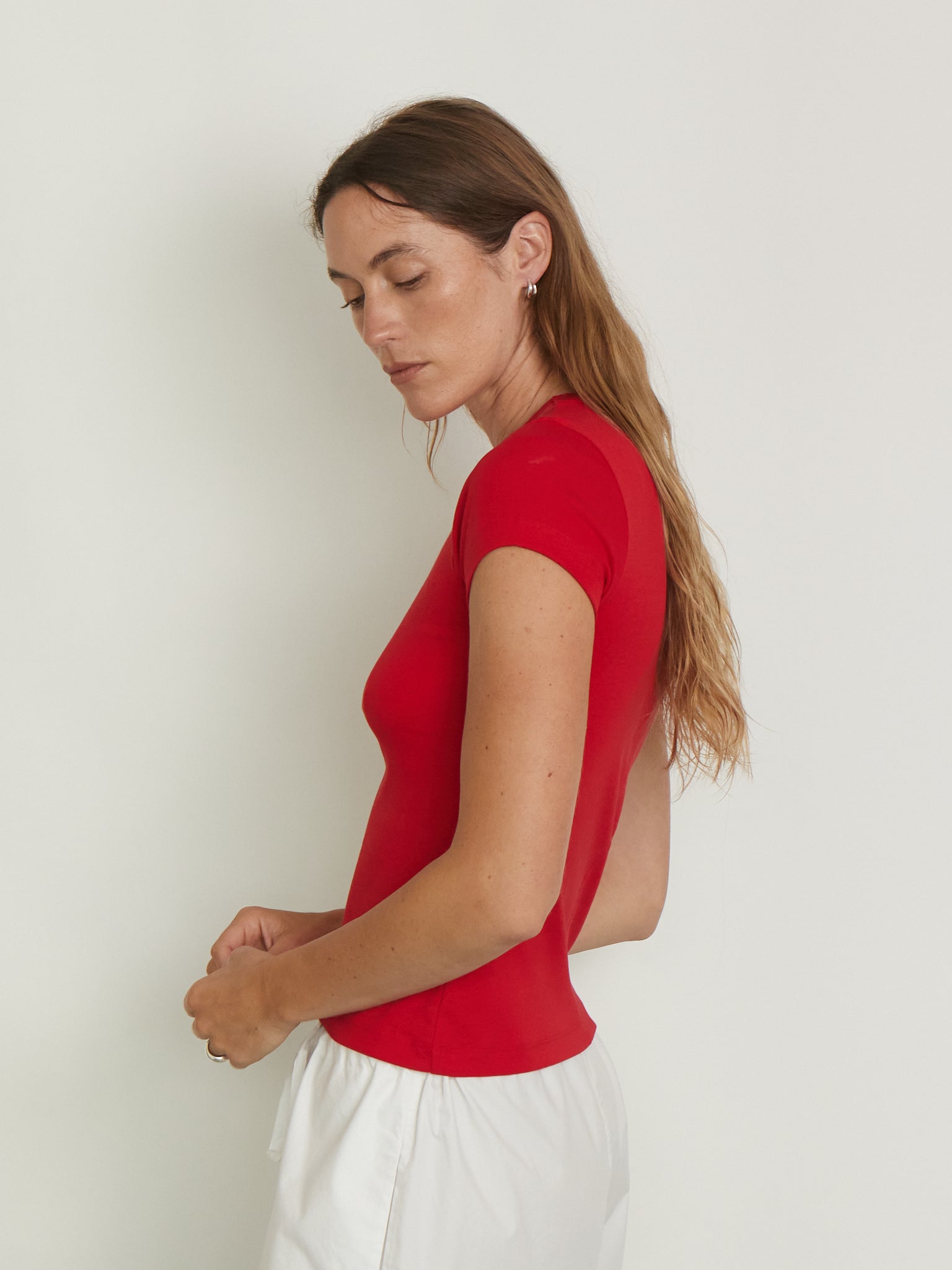 Car Baby Tee in Apple from Flore Flore, curated by Shop Sommer in San Francisco. 