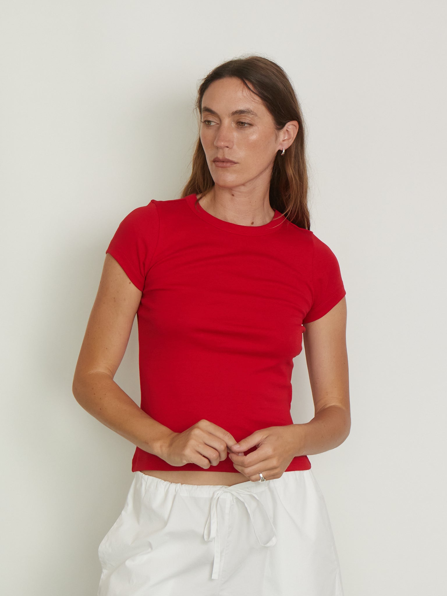 Car Baby Tee in Apple from Flore Flore, curated by Shop Sommer in San Francisco. 