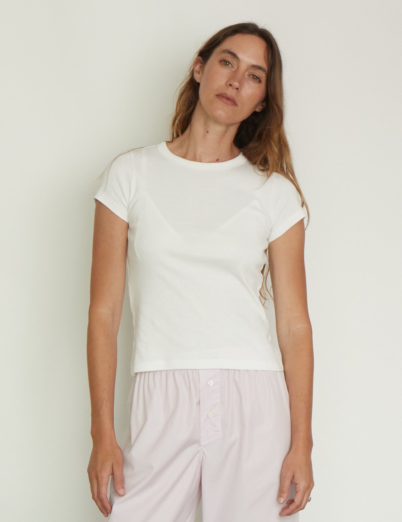 Car Baby Tee in White from Flore Flore, curated by Shop Sommer in San Francisco. 