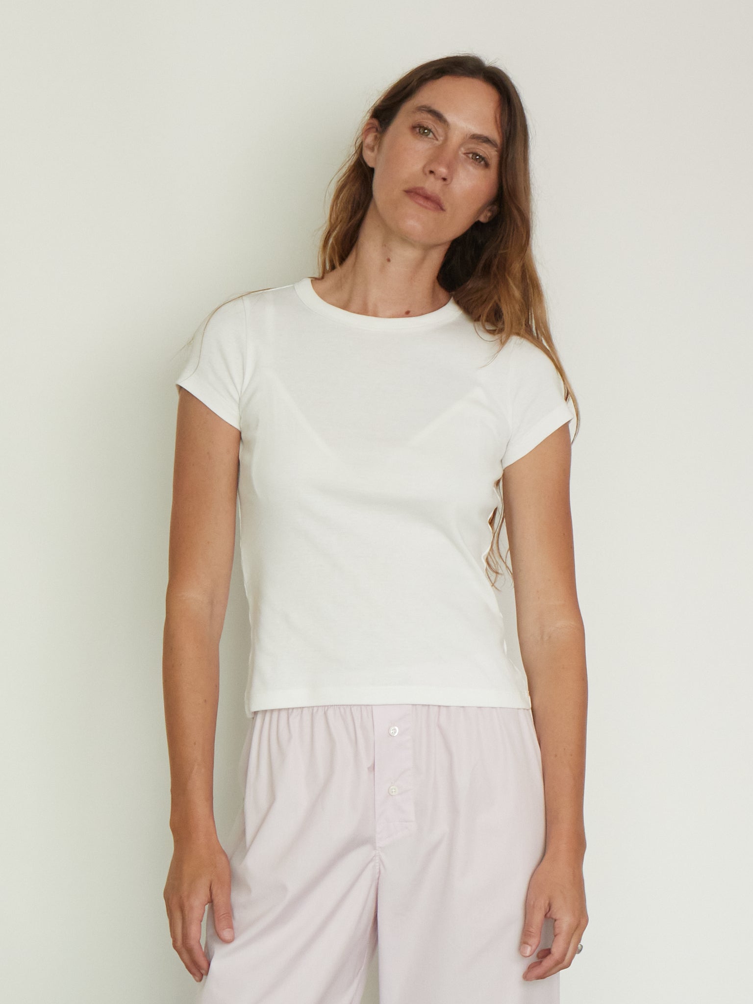 Car Baby Tee in White from Flore Flore, curated by Shop Sommer in San Francisco. 