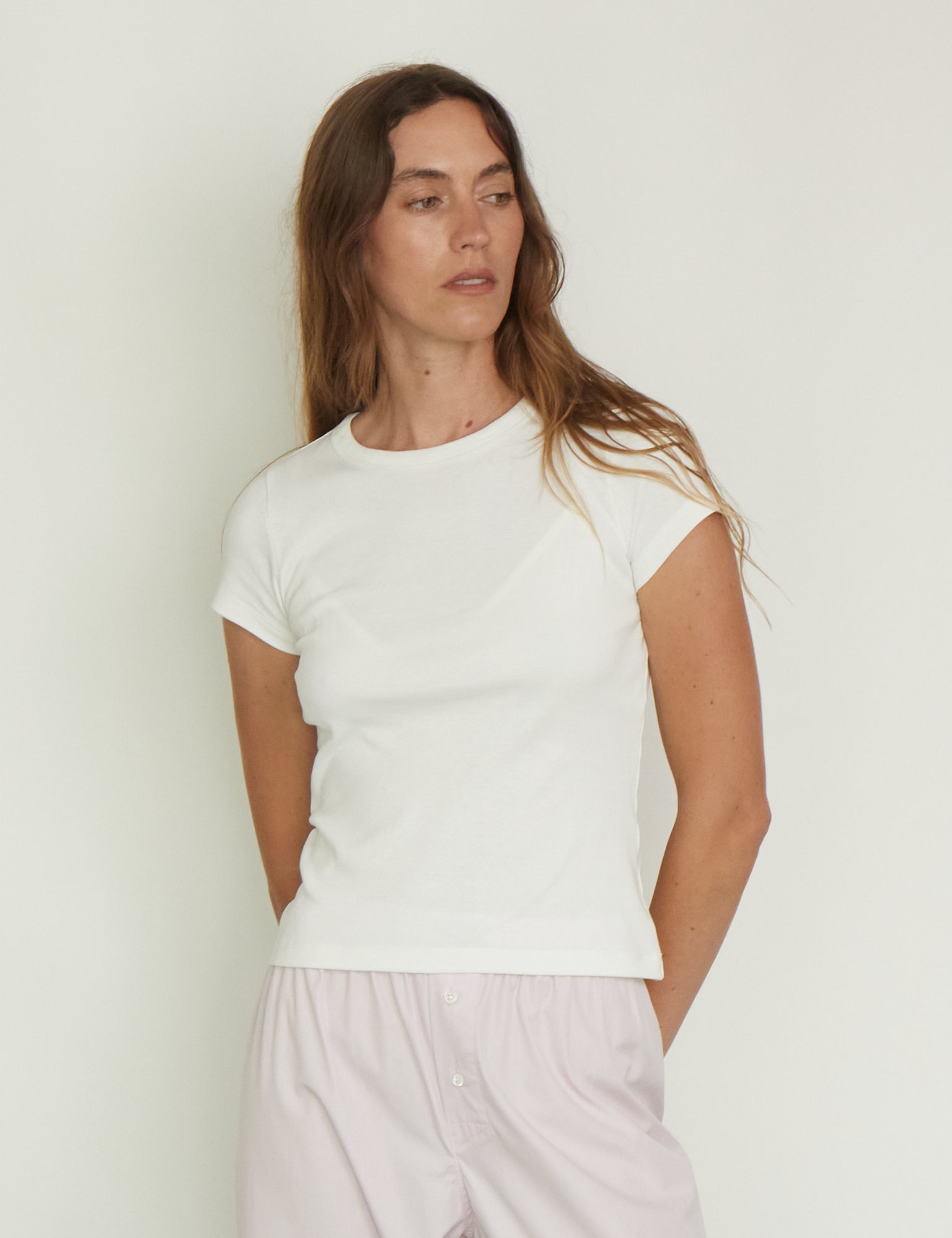 Car Baby Tee in White from Flore Flore, curated by Shop Sommer in San Francisco. 