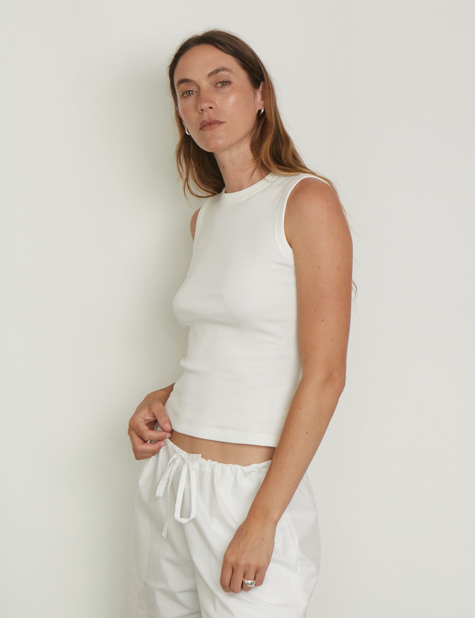 Esme Tank in White from Flore Flore, curated by Shop Sommer in San Francisco. 