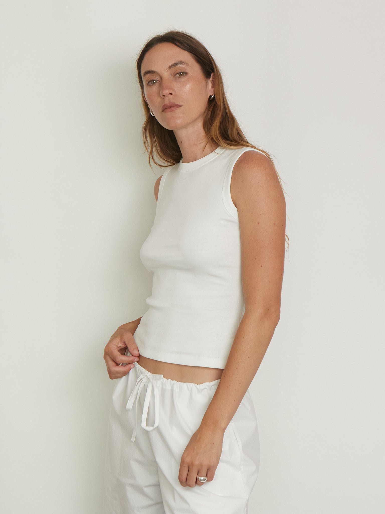 Esme Tank in White from Flore Flore, curated by Shop Sommer in San Francisco. 