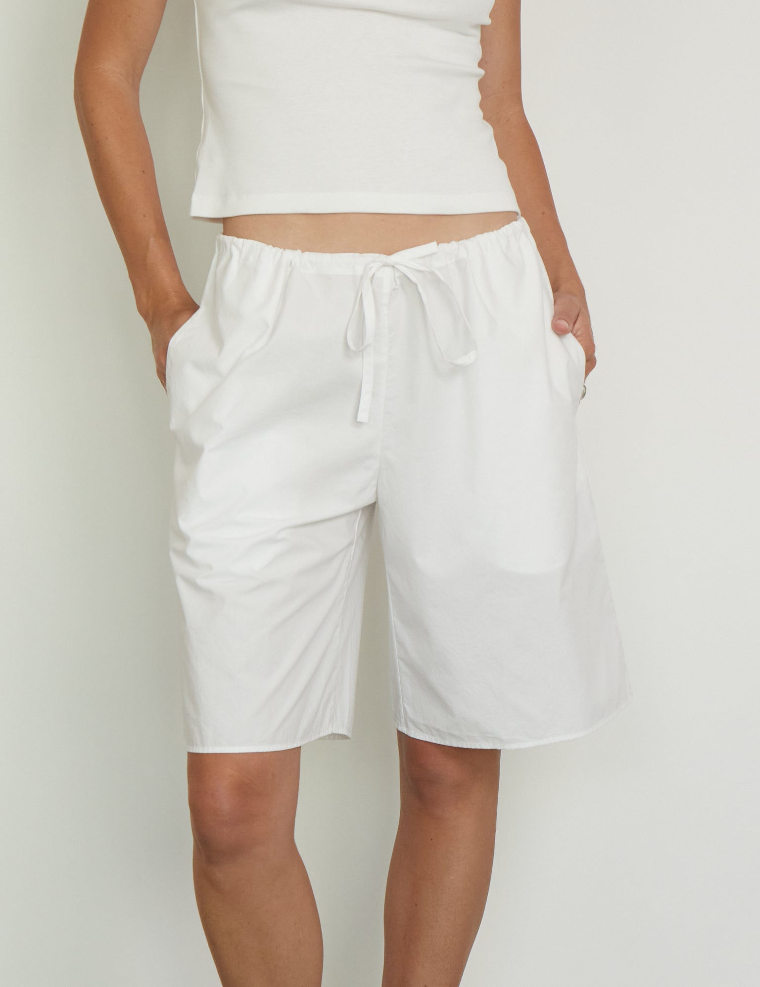 Josephine Bermuda Short in White from Flore Flore, curated by Shop Sommer in San Francisco. 