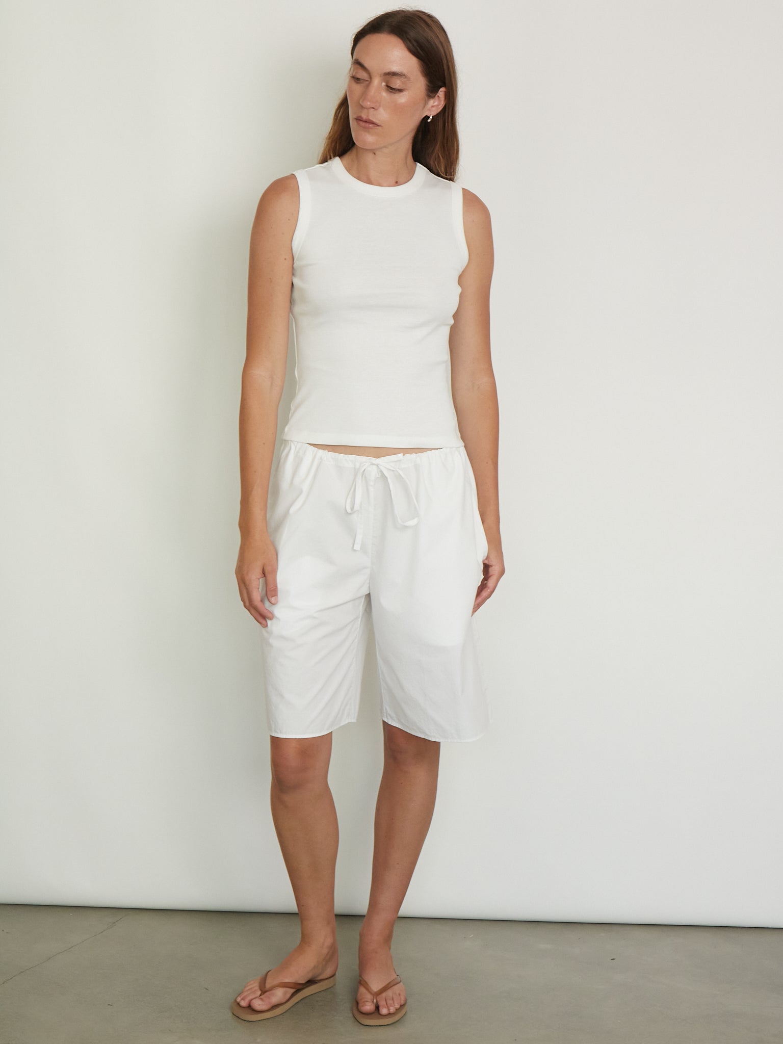 Josephine Bermuda Short in White from Flore Flore, curated by Shop Sommer in San Francisco. 