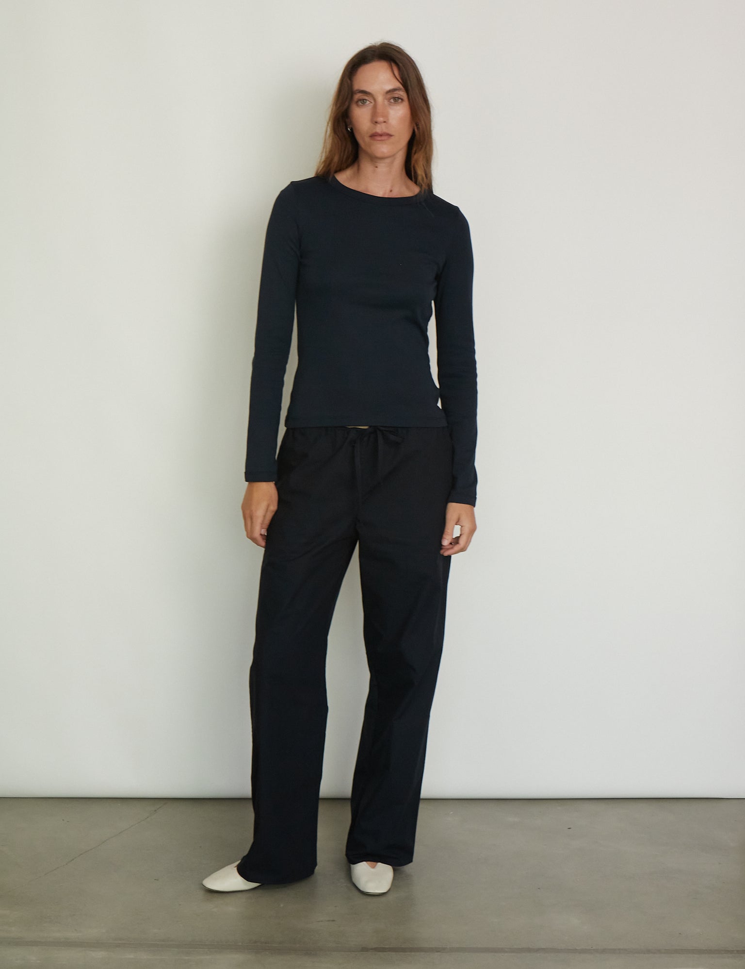 Josephine Lengthened Trousers in Navy from Flore Flore, curated by Shop Sommer in San Francisco. 