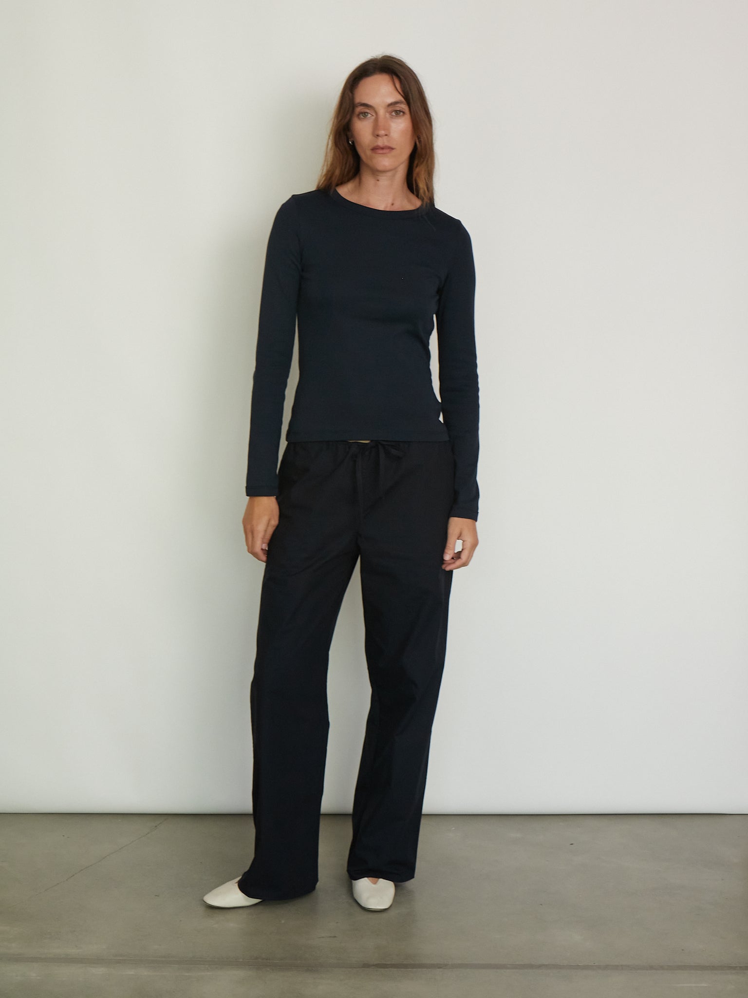 Josephine Lengthened Trousers in Navy from Flore Flore, curated by Shop Sommer in San Francisco. 