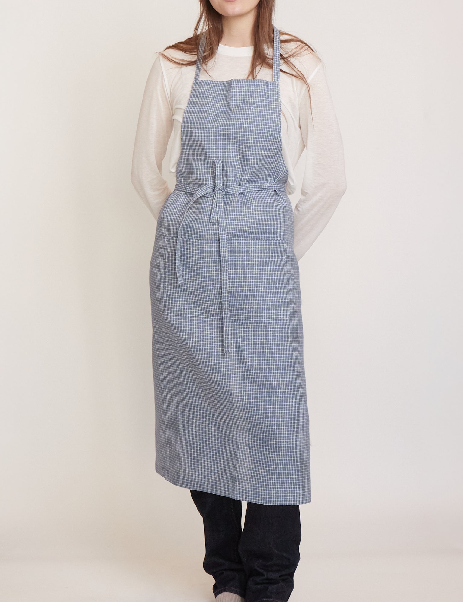 Sommer | Fog Linen Apron Blue Checks Sommer | Fog Linen Apron Blue Checks