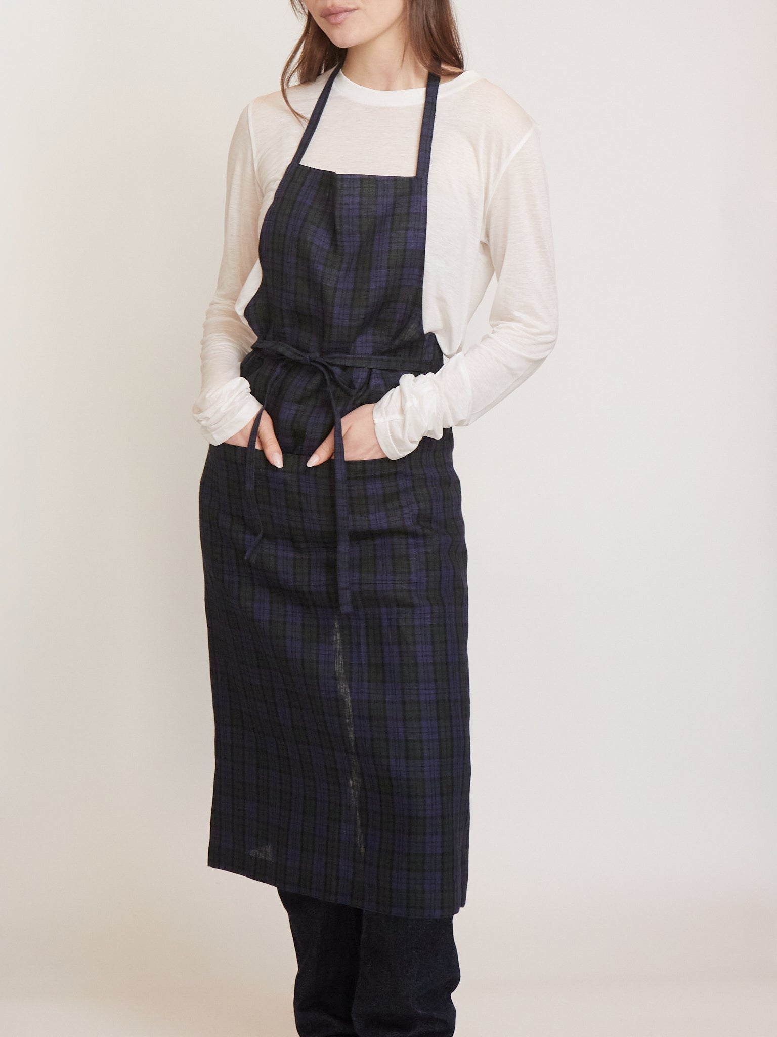 Linen Apron Plaid