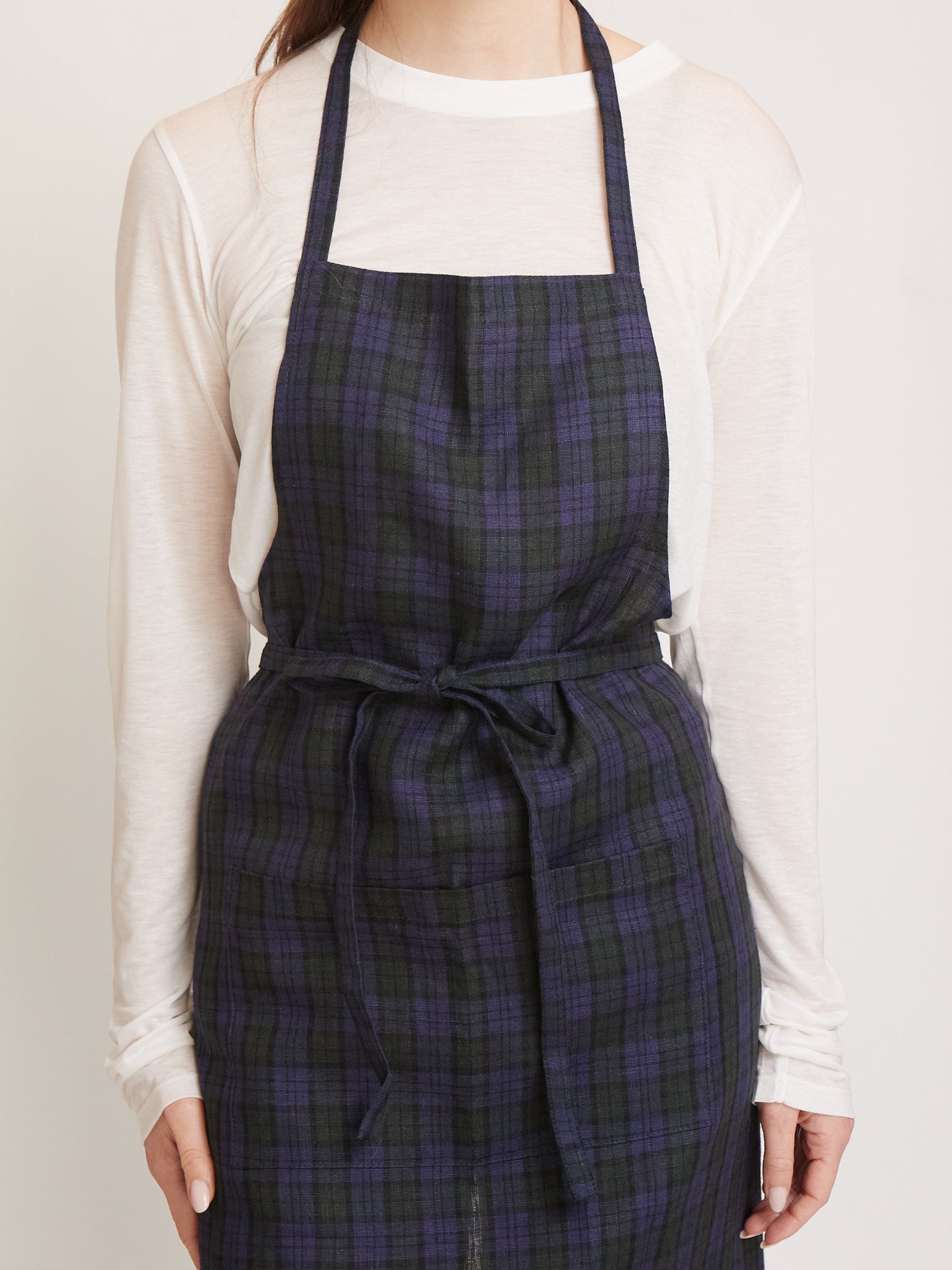 Linen Apron Plaid
