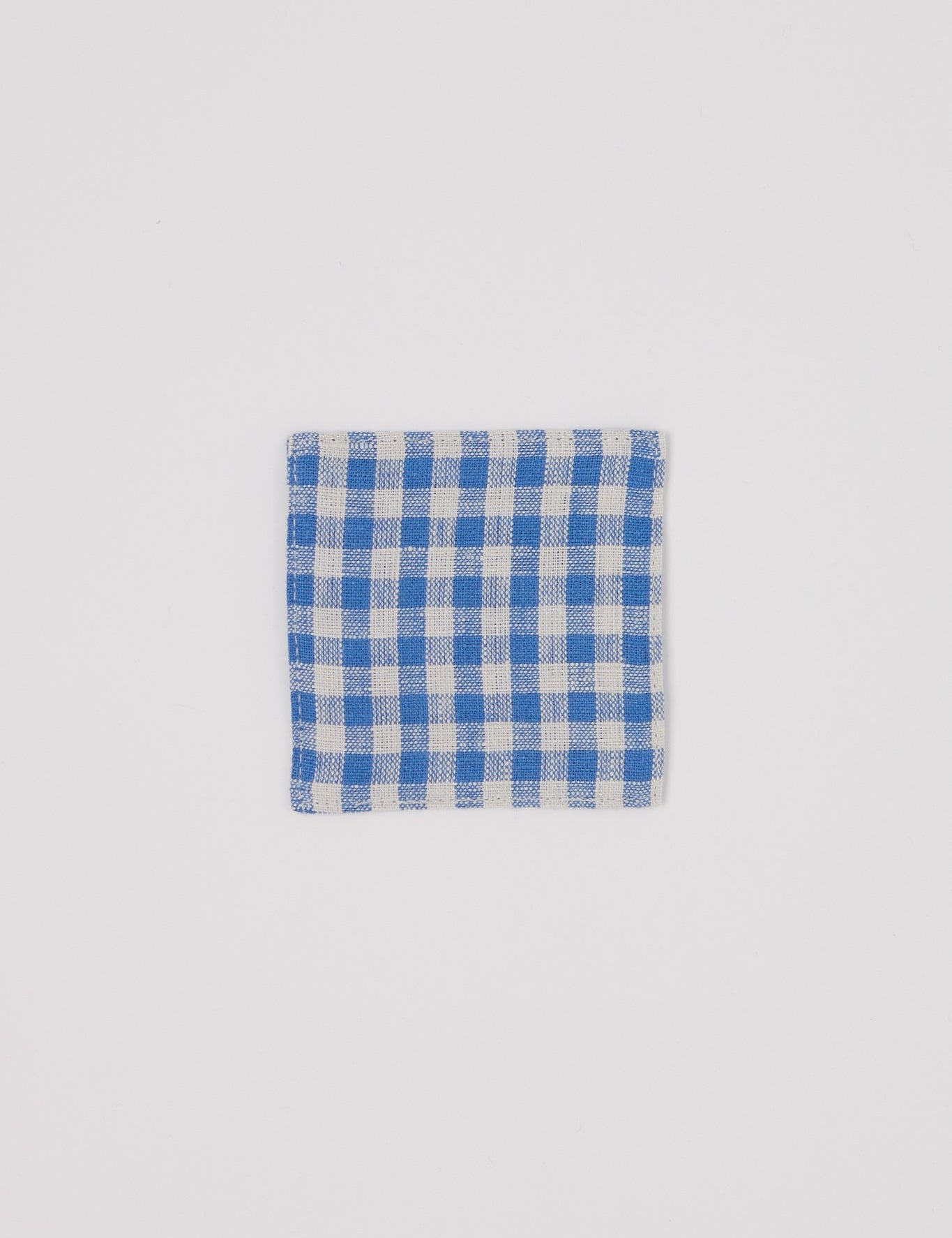 Fog Linen Linen Coaster Blue Gingham, curated by Shop Sommer in San Francisco.