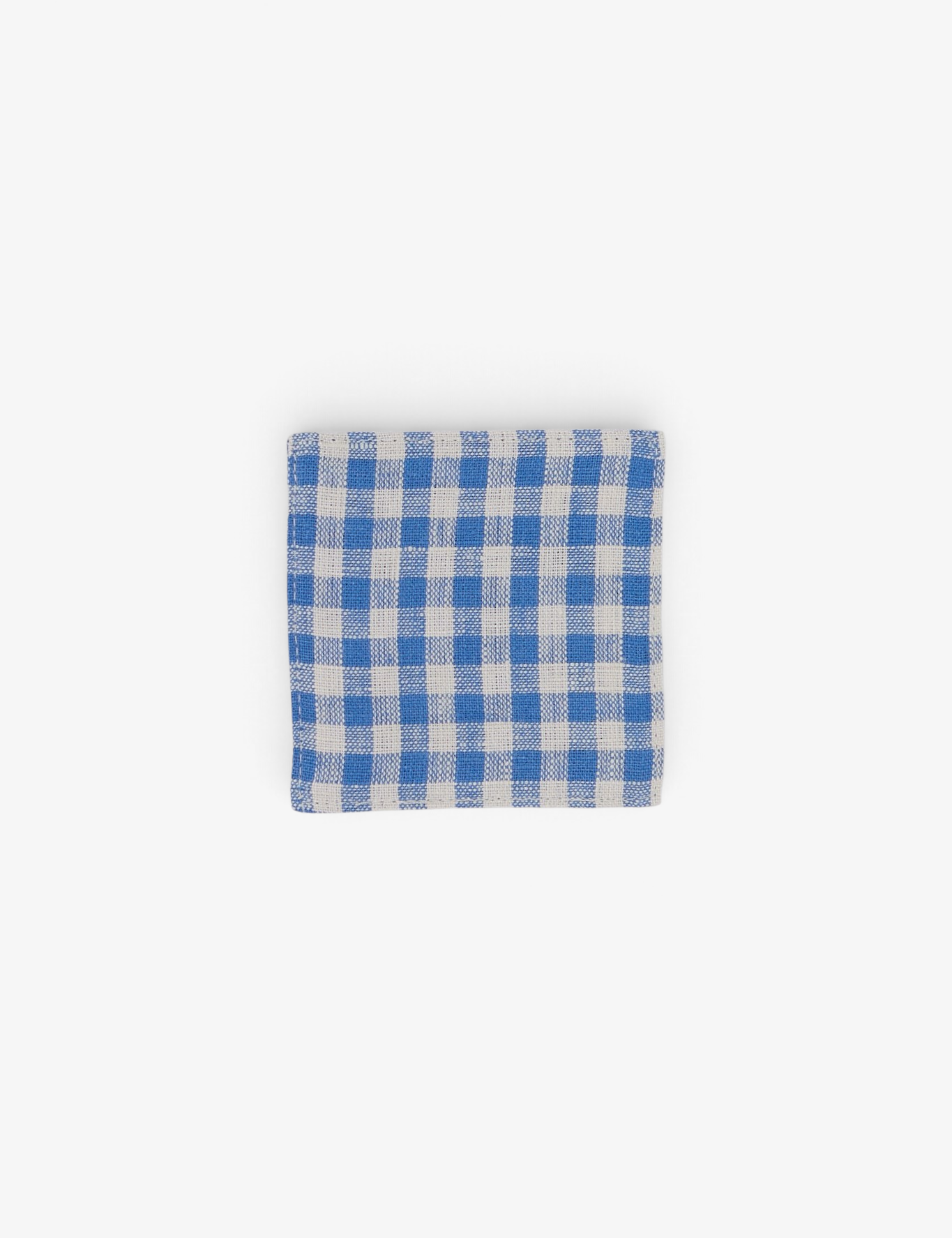 Fog Linen Linen Coaster Blue Gingham, curated by Shop Sommer in San Francisco.