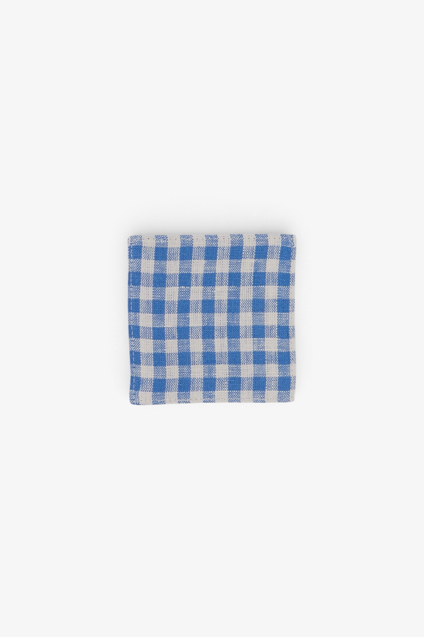 Fog Linen Linen Coaster Blue Gingham, curated by Shop Sommer in San Francisco.