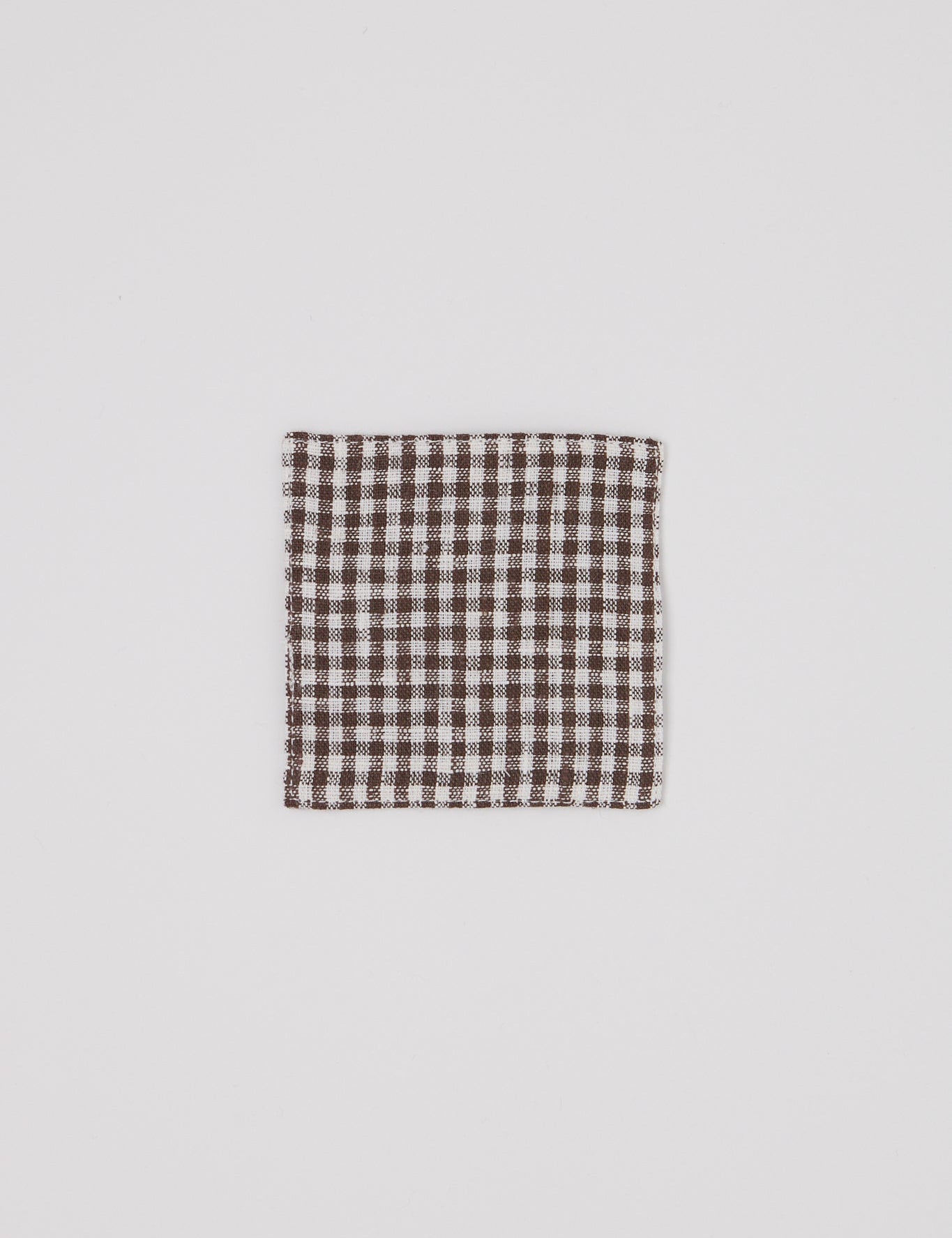 Fog Linen Linen Coaster Small Brown Gingham, curated by Shop Sommer in San Francisco.