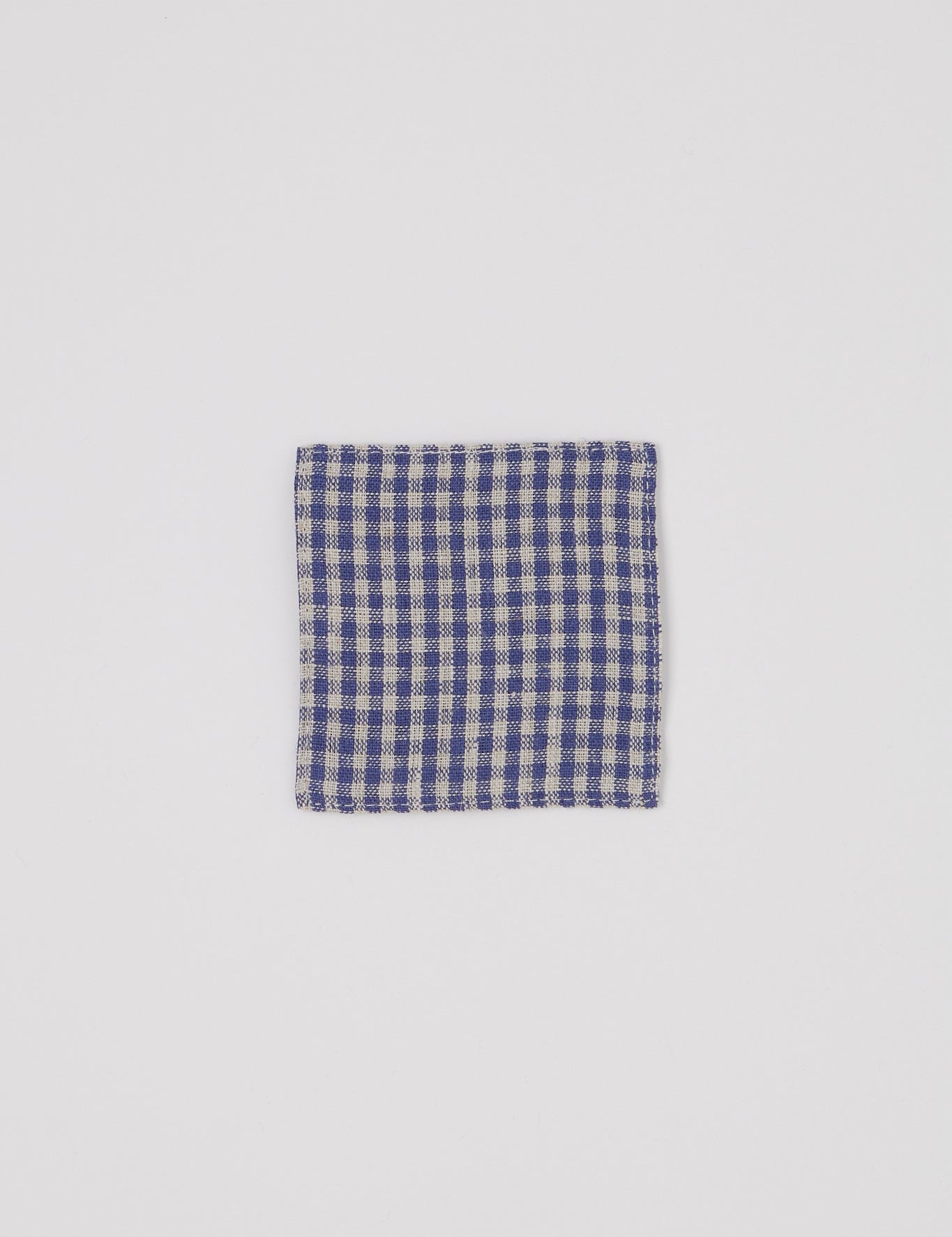 Fog Linen Linen Coaster Small Navy Gingham, curated by Shop Sommer in San Francisco.