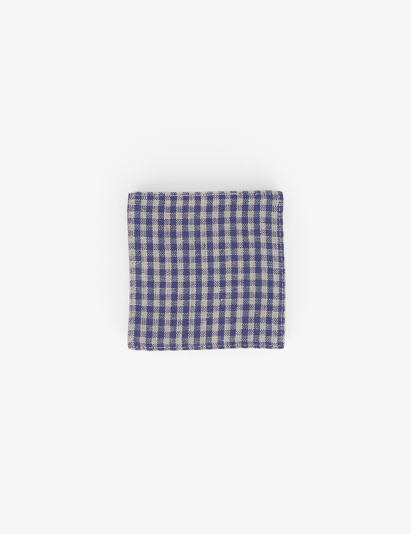 Fog Linen Linen Coaster Small Navy Gingham, curated by Shop Sommer in San Francisco.