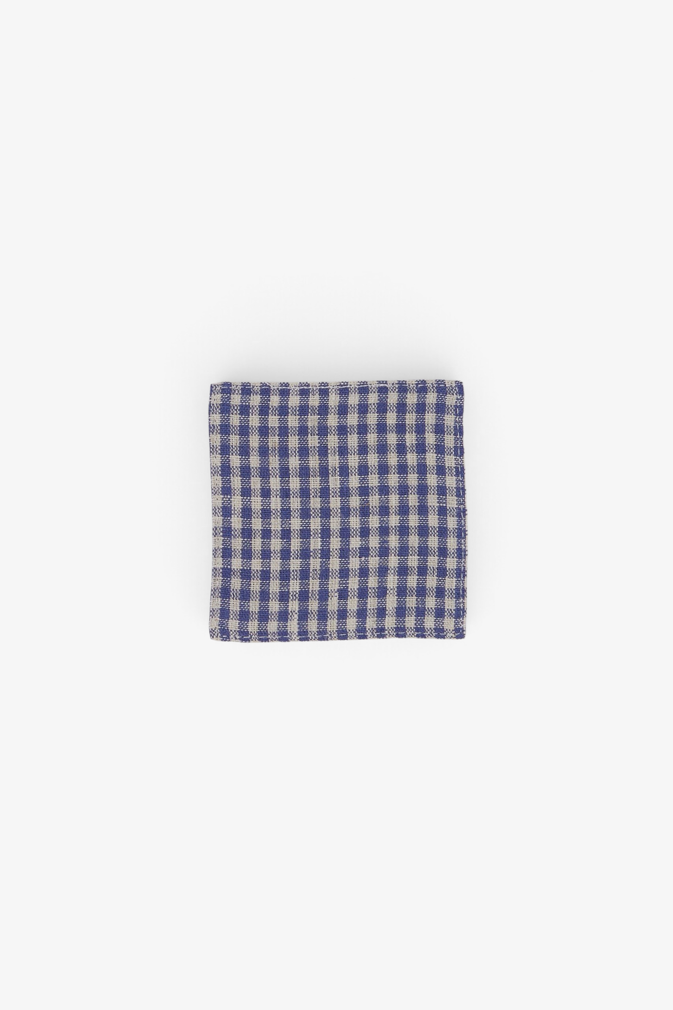 Fog Linen Linen Coaster Small Navy Gingham, curated by Shop Sommer in San Francisco.