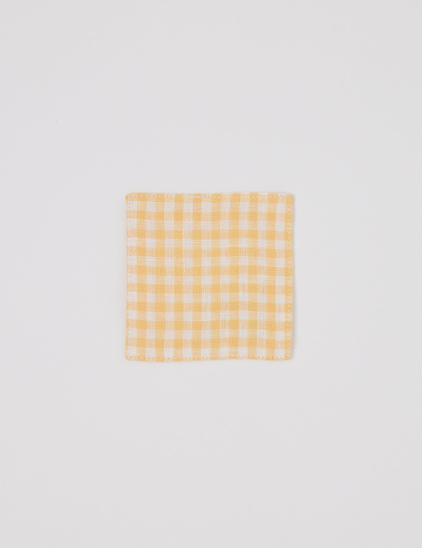 Fog Linen Linen Coaster Yellow Gingham, curated by Shop Sommer in San Francisco.