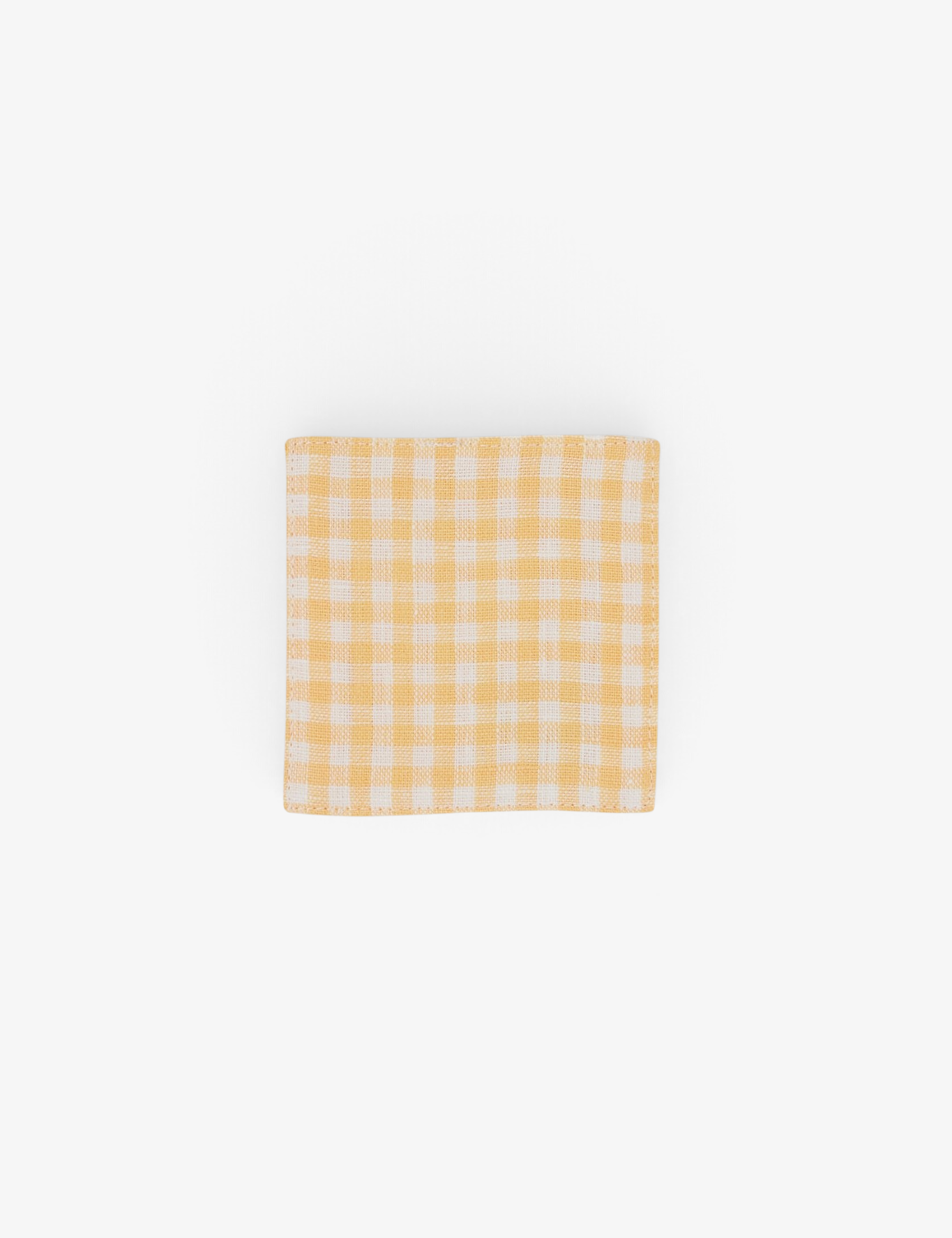 Fog Linen Linen Coaster Yellow Gingham, curated by Shop Sommer in San Francisco.