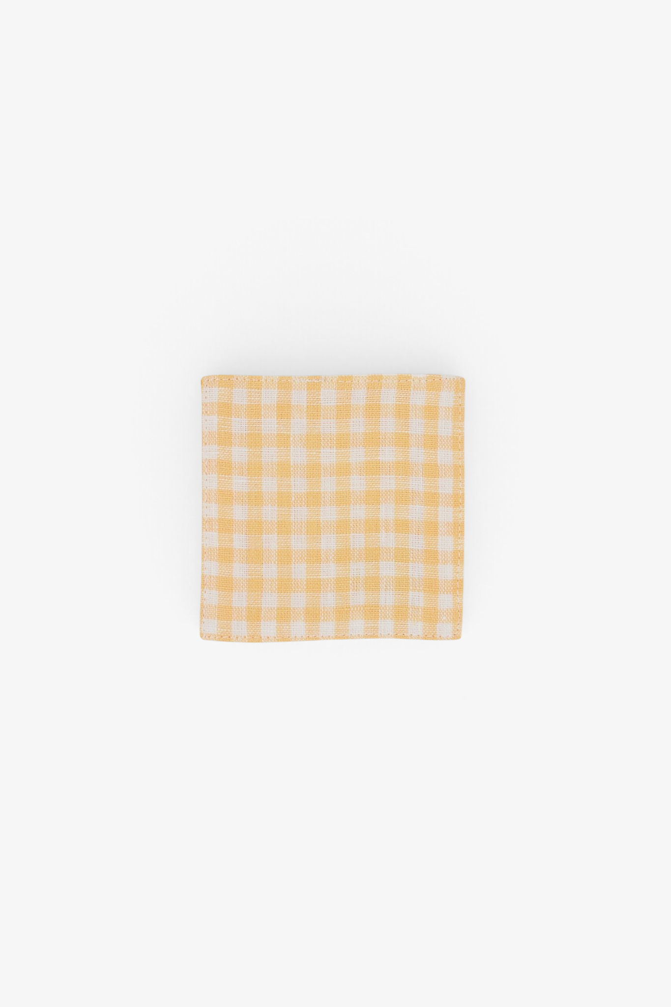 Fog Linen Linen Coaster Yellow Gingham, curated by Shop Sommer in San Francisco.