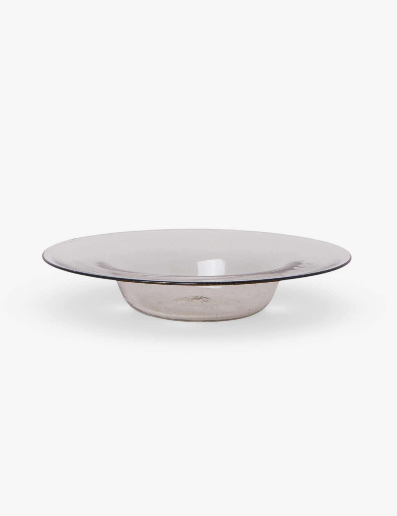 FRAMA Isle Glass Shallow Bowl in Light Smoke, curated by Shop Sommer in San Francisco.
