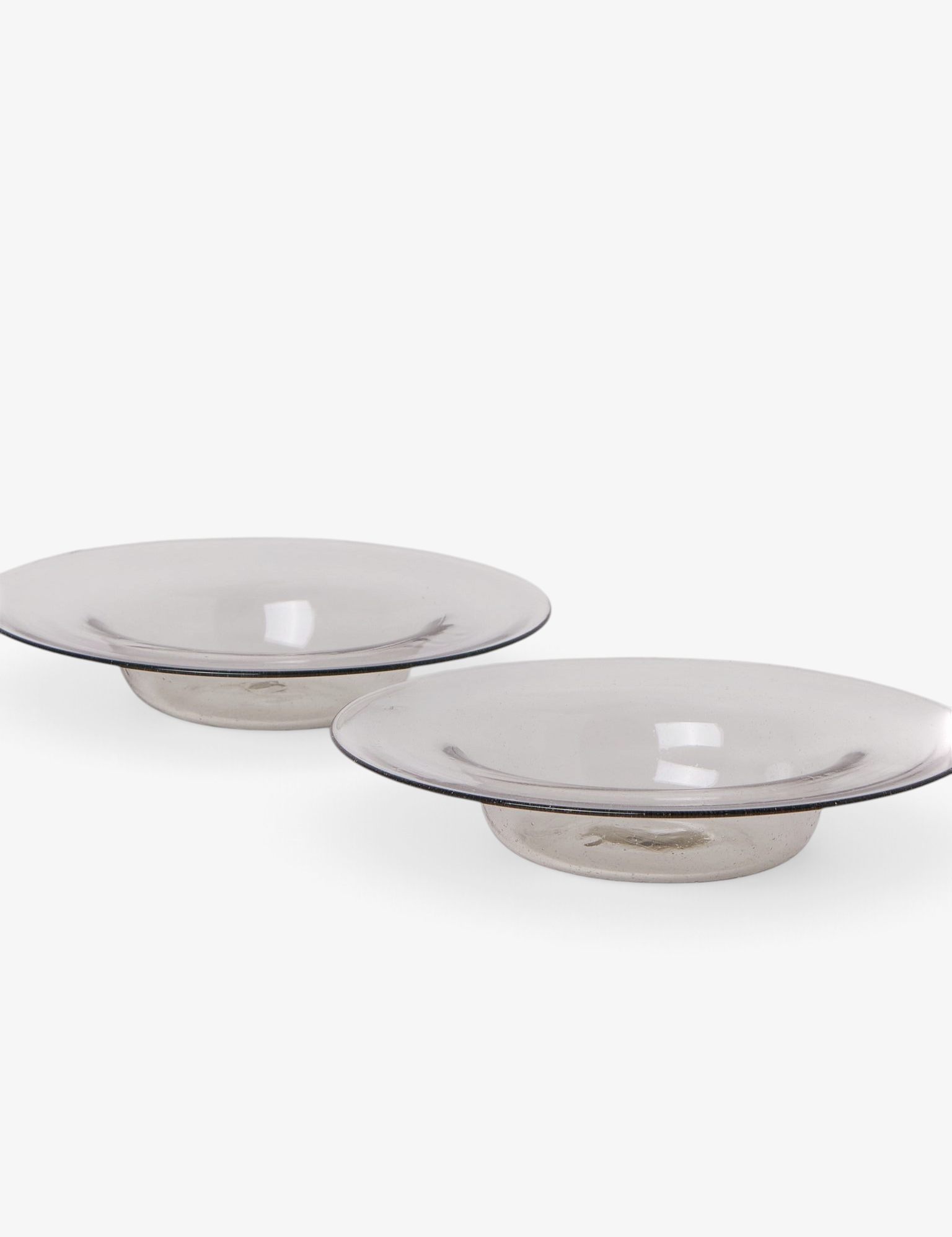 FRAMA Isle Glass Shallow Bowl in Light Smoke, curated by Shop Sommer in San Francisco.