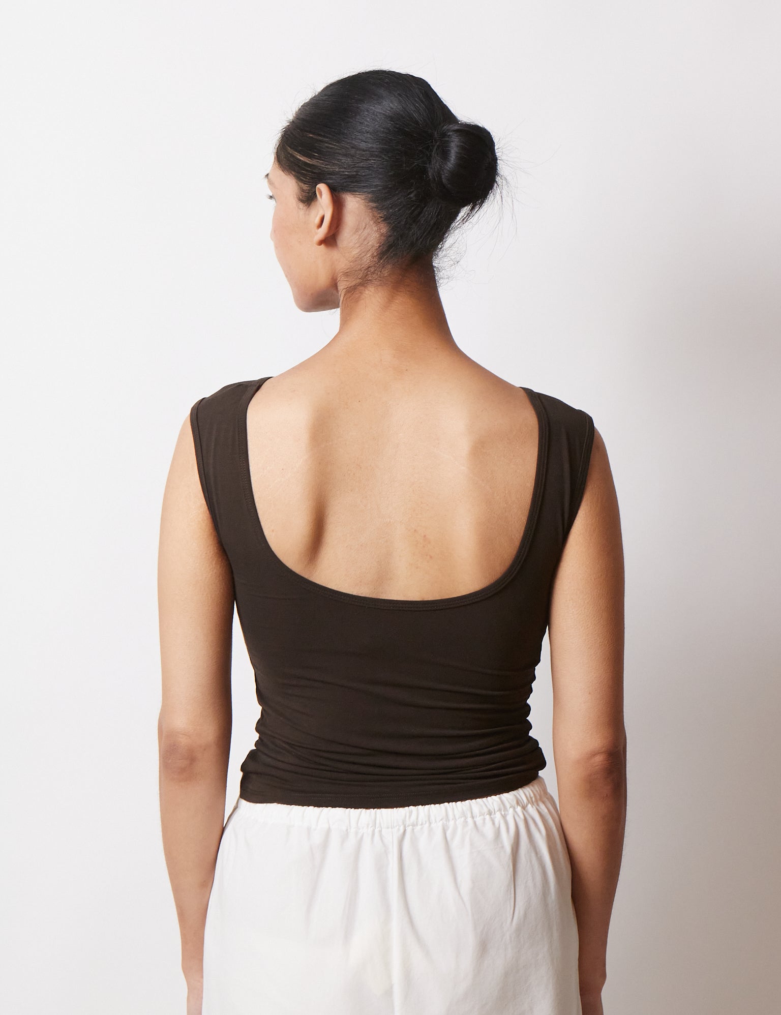 Kye Intimates Recline Bateau Sleeveless Top in Espresso Shop Sommer San Francisco