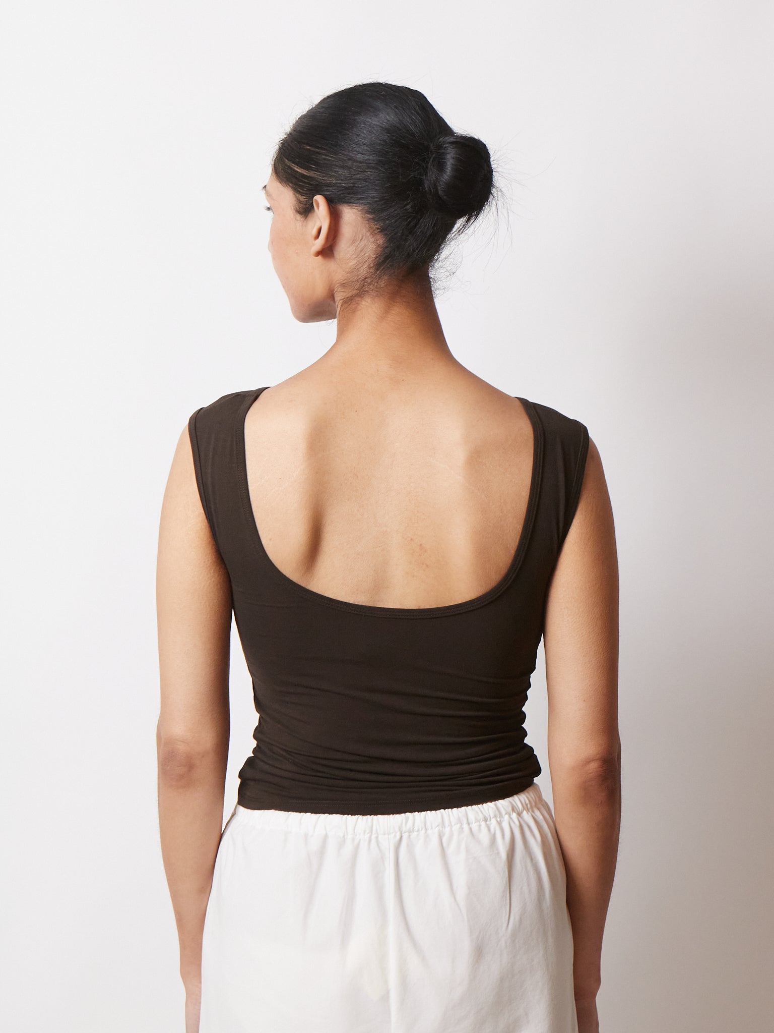 Kye Intimates Recline Bateau Sleeveless Top in Espresso Shop Sommer San Francisco