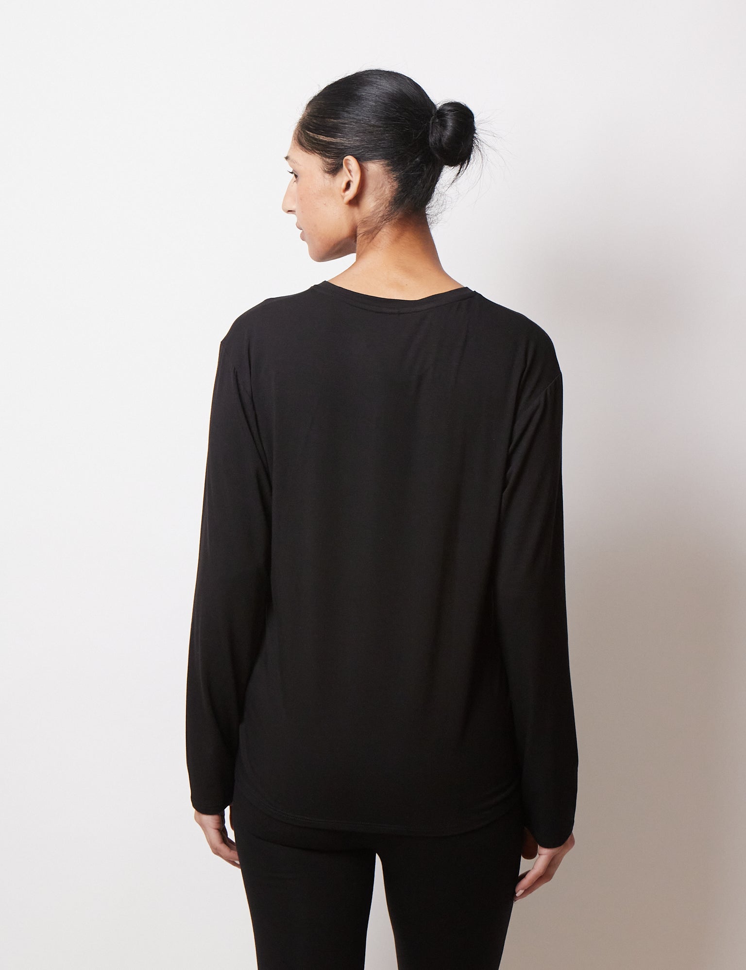 Kye Intimates Relaxed Long Sleeve Tee Black, curated by Shop Sommer in San Francisco.