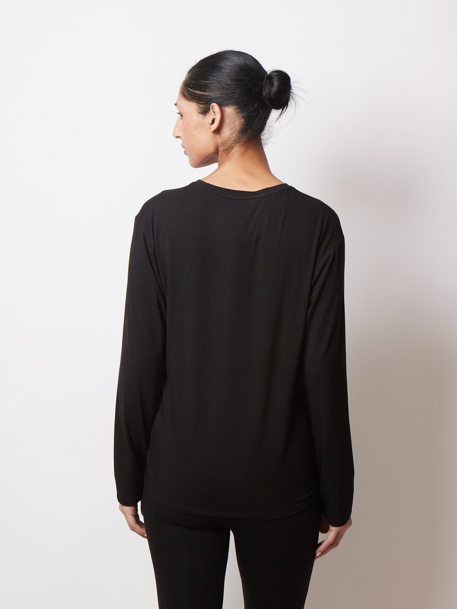 Kye Intimates Relaxed Long Sleeve Tee Black, curated by Shop Sommer in San Francisco.