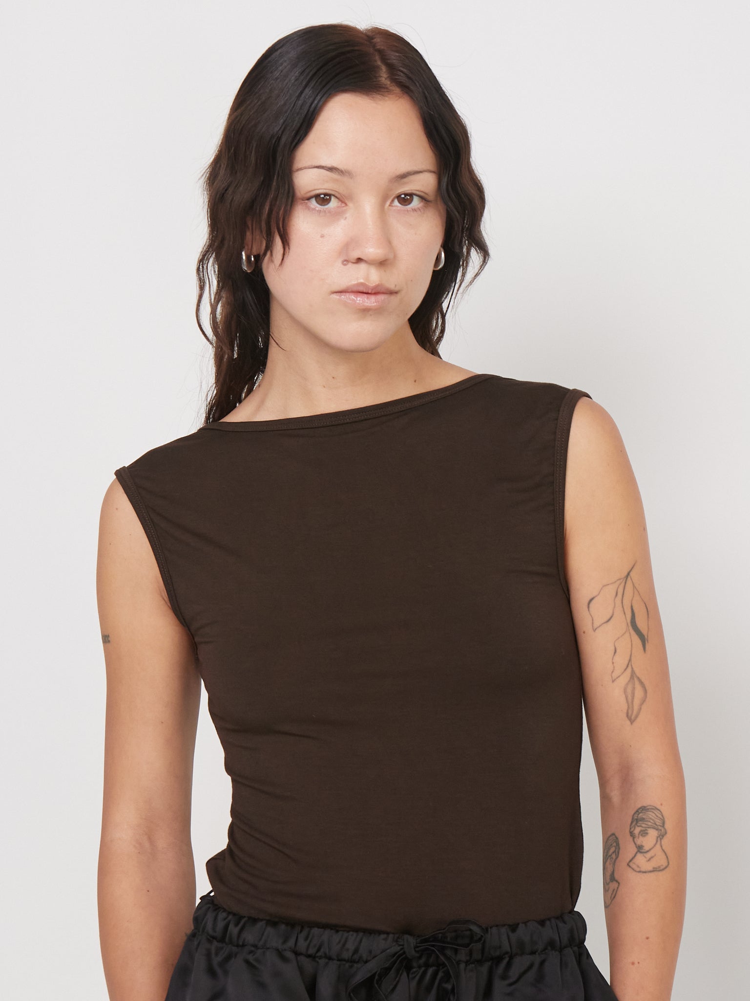 Kye Intimates Recline Bateau Sleeveless Top in Espresso Shop Sommer San Francisco