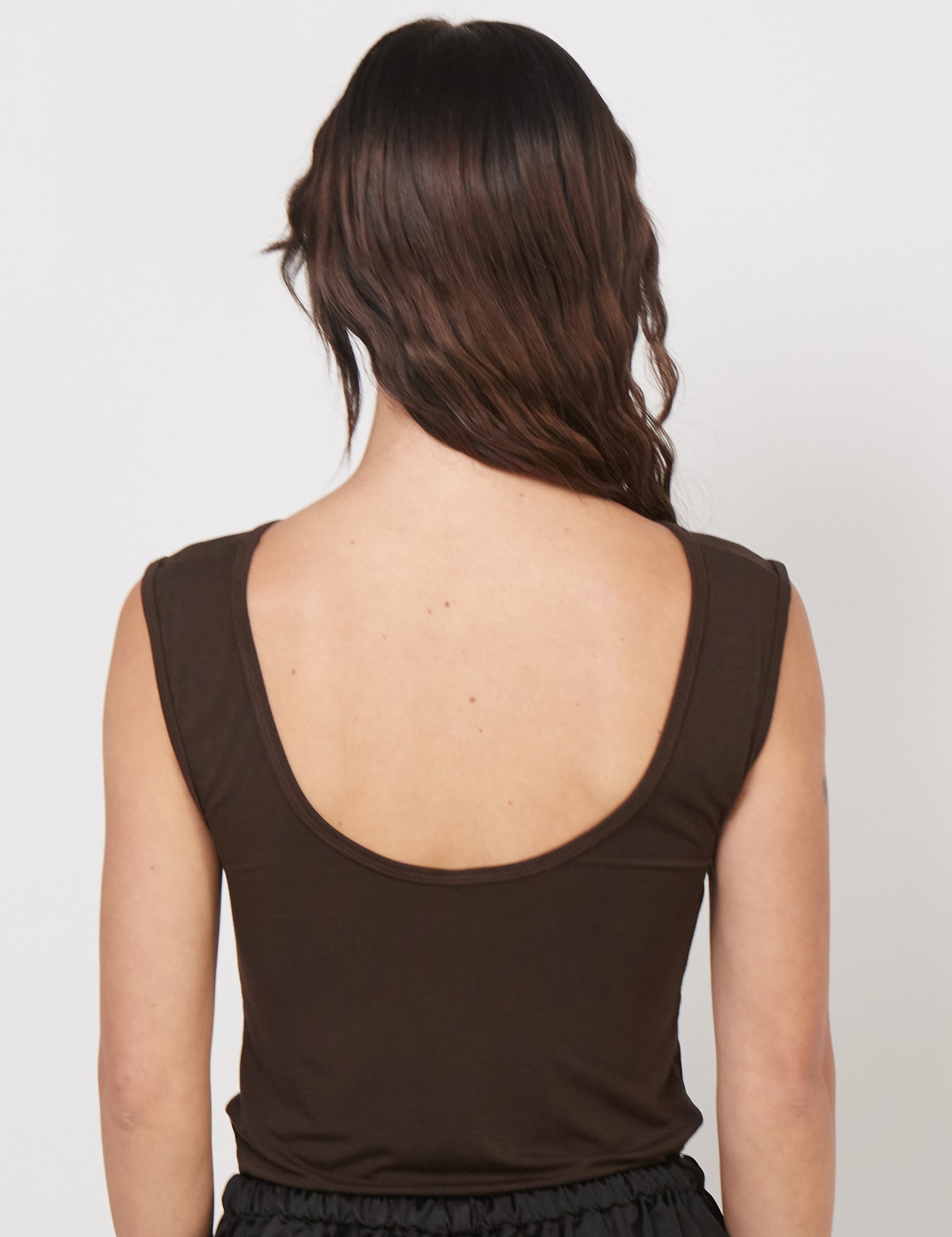 Kye Intimates Recline Bateau Sleeveless Top in Espresso Shop Sommer San Francisco