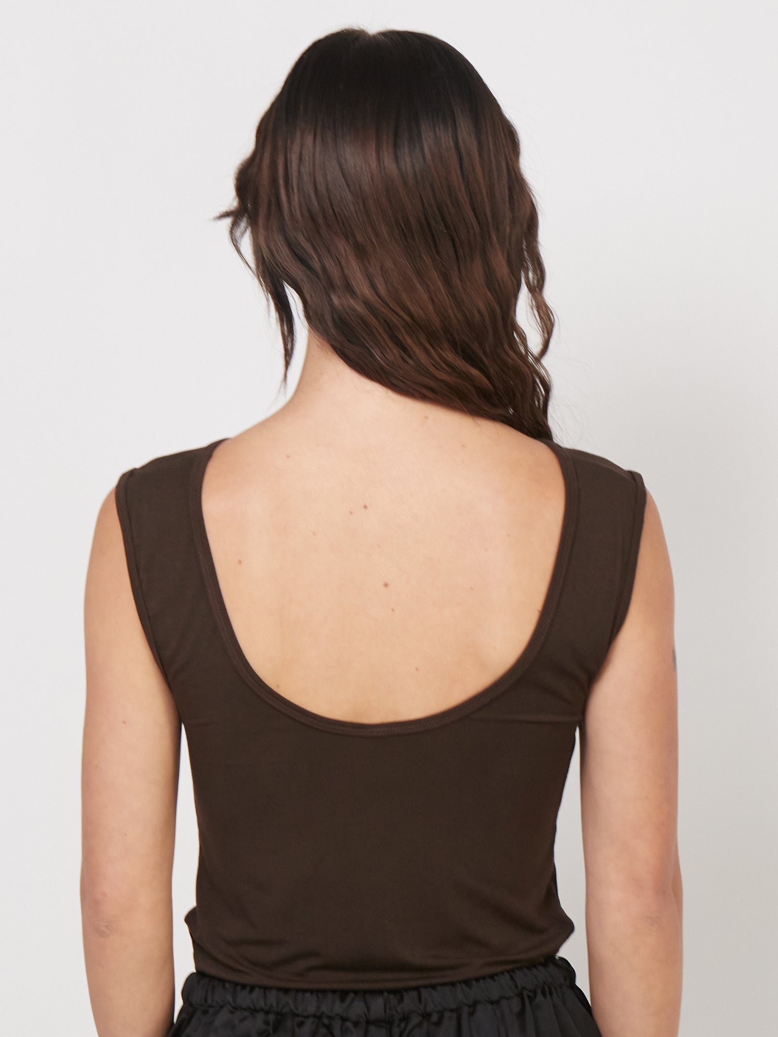Kye Intimates Recline Bateau Sleeveless Top in Espresso Shop Sommer San Francisco