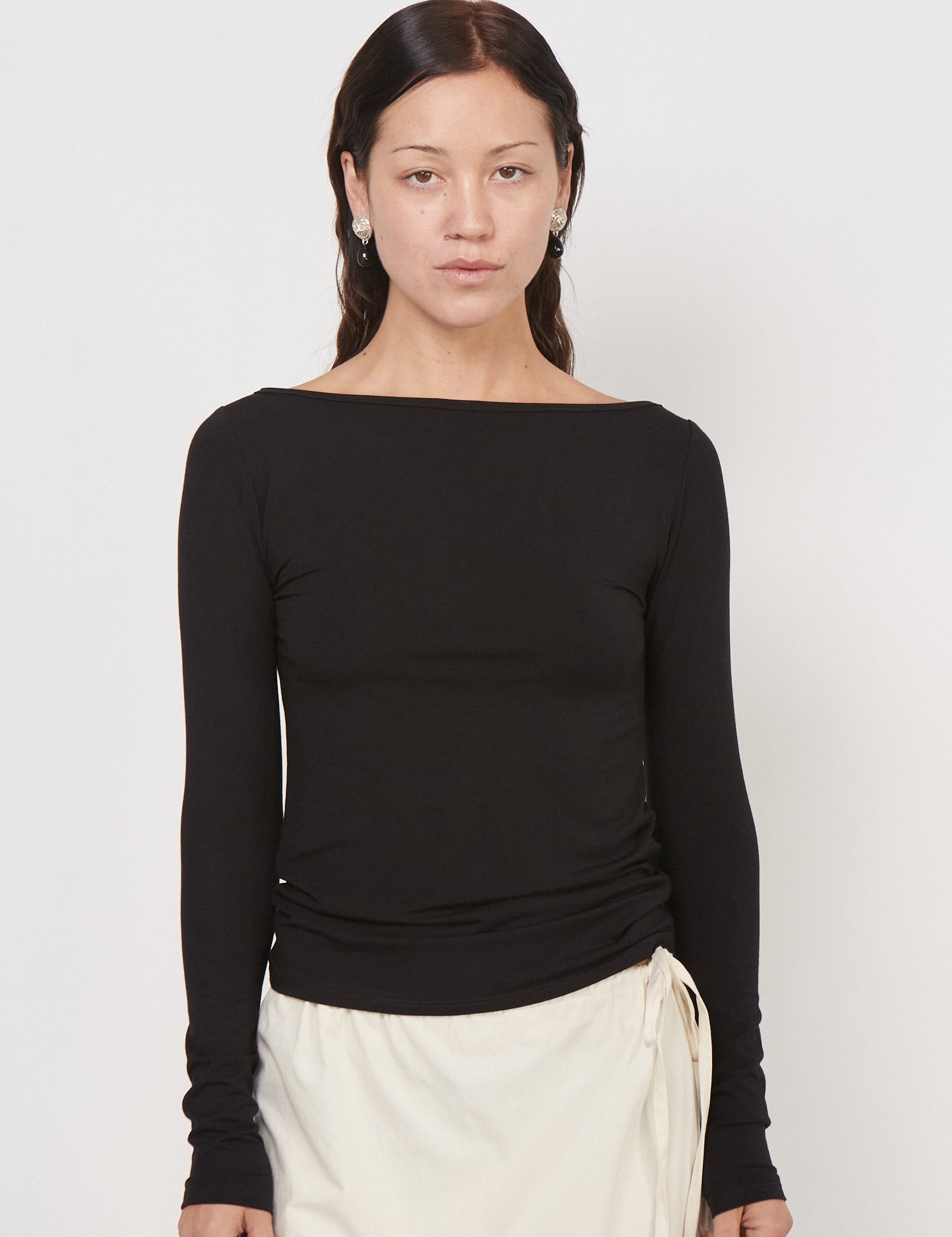 Kye Intimates Recline Bateau Long Sleeve Black, curated by Shop Sommer in San Francisco