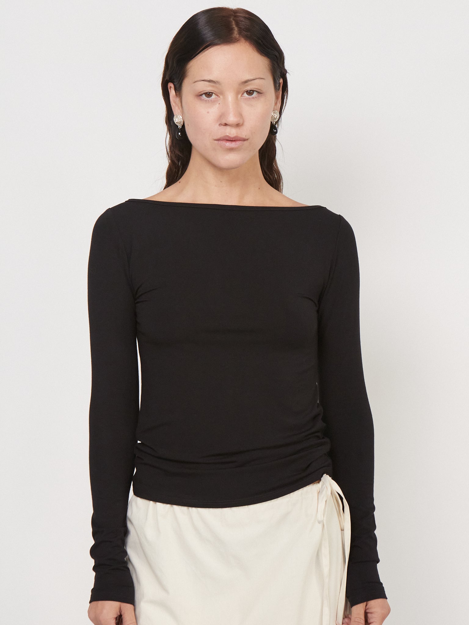 Kye Intimates Recline Bateau Long Sleeve Black, curated by Shop Sommer in San Francisco