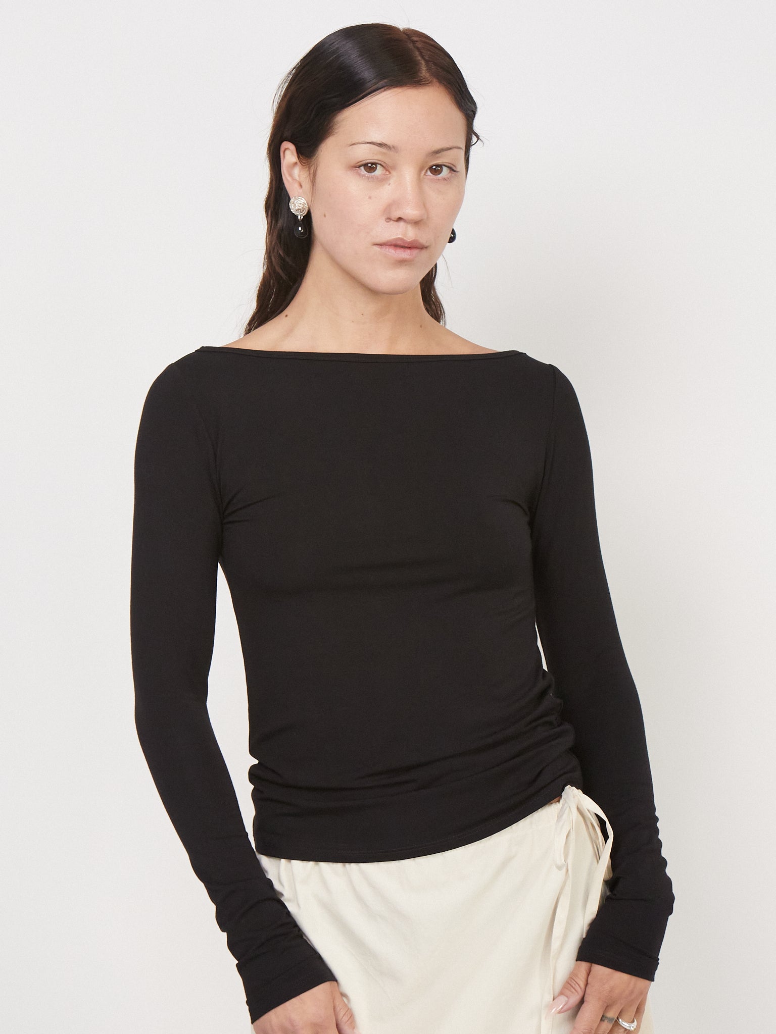 Kye Intimates Recline Bateau Long Sleeve Black, curated by Shop Sommer in San Francisco