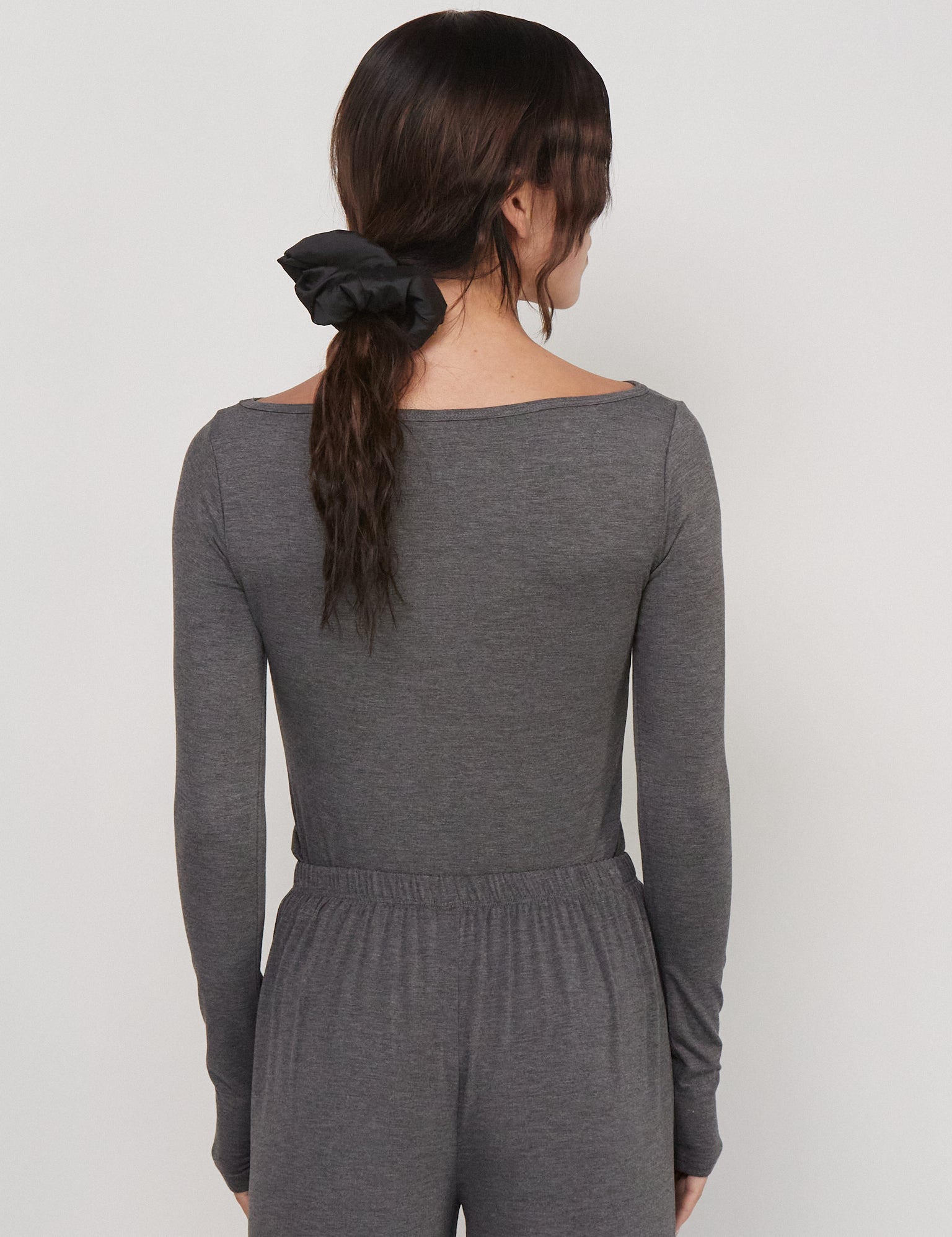 Kye Intimates Recline Bateau Long Sleeve in Charcoal Shop Sommer San Francisco