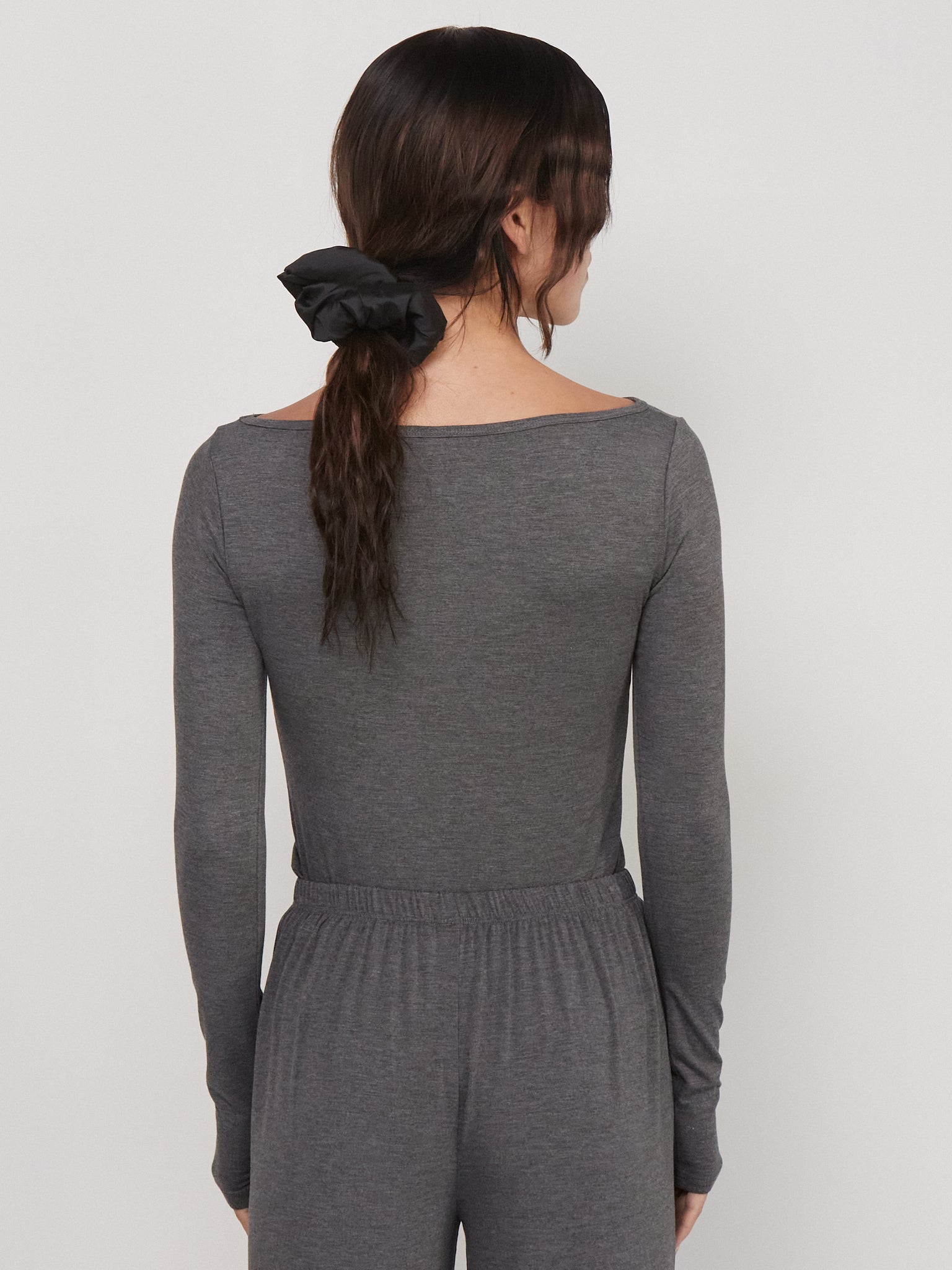 Kye Intimates Recline Bateau Long Sleeve in Charcoal Shop Sommer San Francisco
