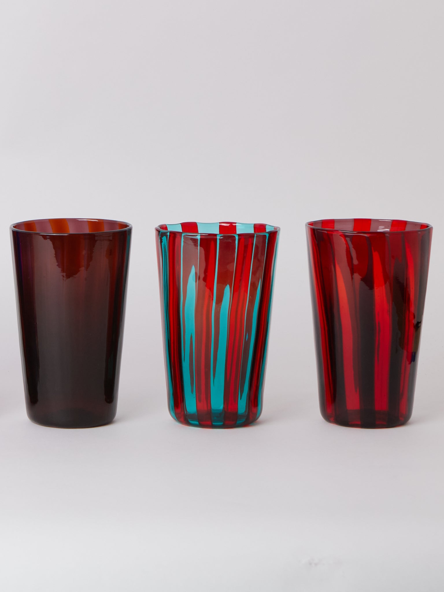 Berlingot Striped Glass Vase Ambra