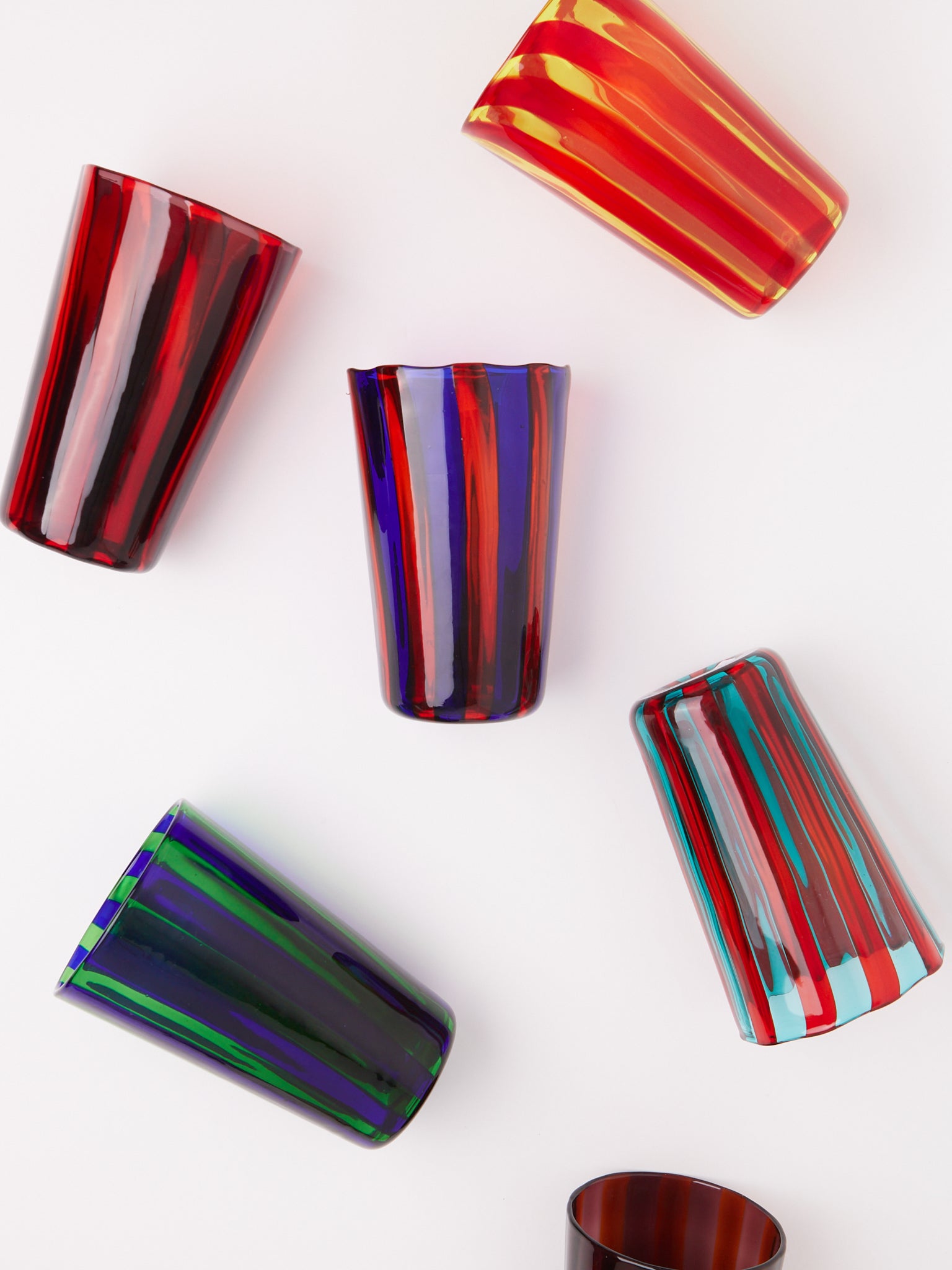 Berlingot Striped Glass Vase Verde